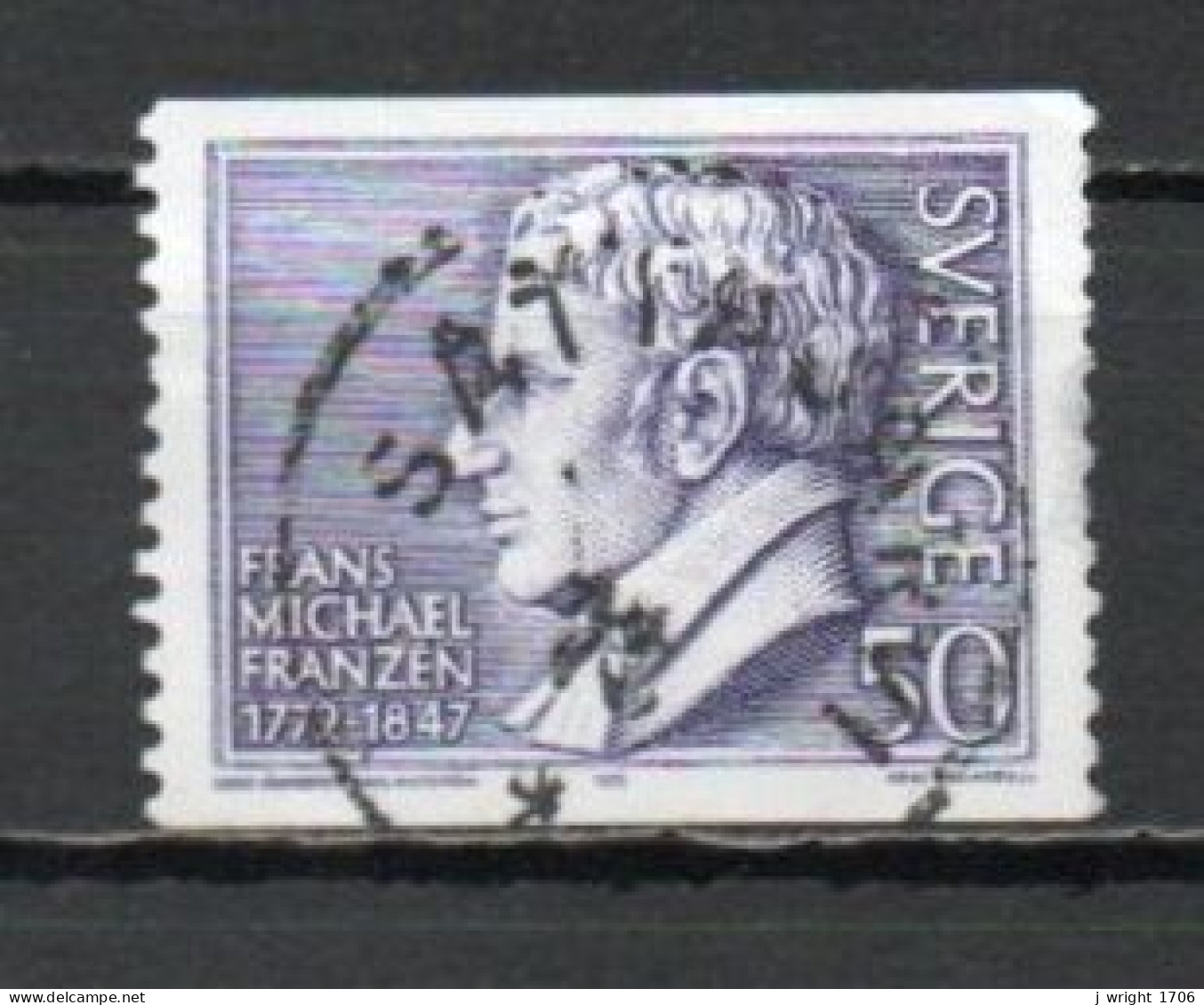 Sweden, 1972, Frans Michael Franzén, 50ö, USED - Gebruikt