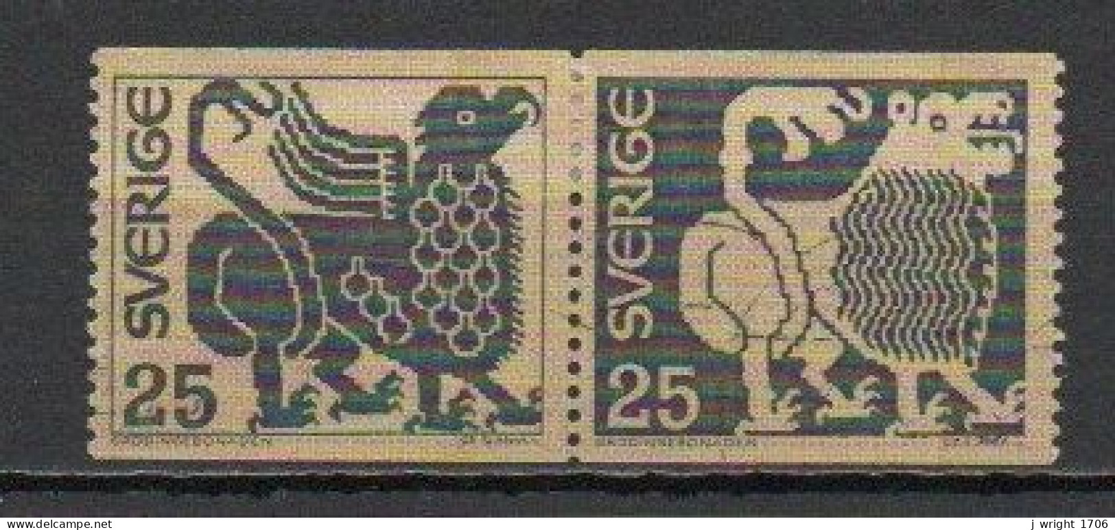 Sweden, 1971, Grödinge Tapestry, Joined Pair, USED - Gebraucht