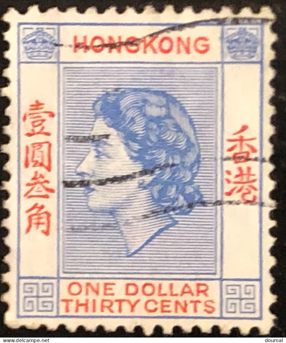 HONG KONG-1960 SC#195- 62 YEARS OLD-QUEEN ELIZABETH II $1.30-FANCY CANCEL-VF - Autres & Non Classés