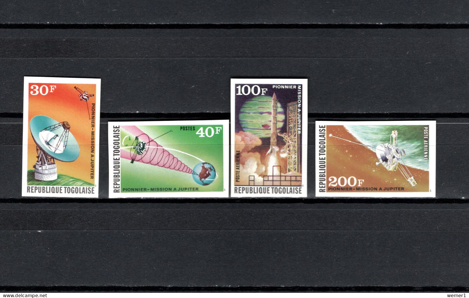 Togo 1974 Space, Jupiter Set Of 4 Imperf. MNH -scarce- - Afrika