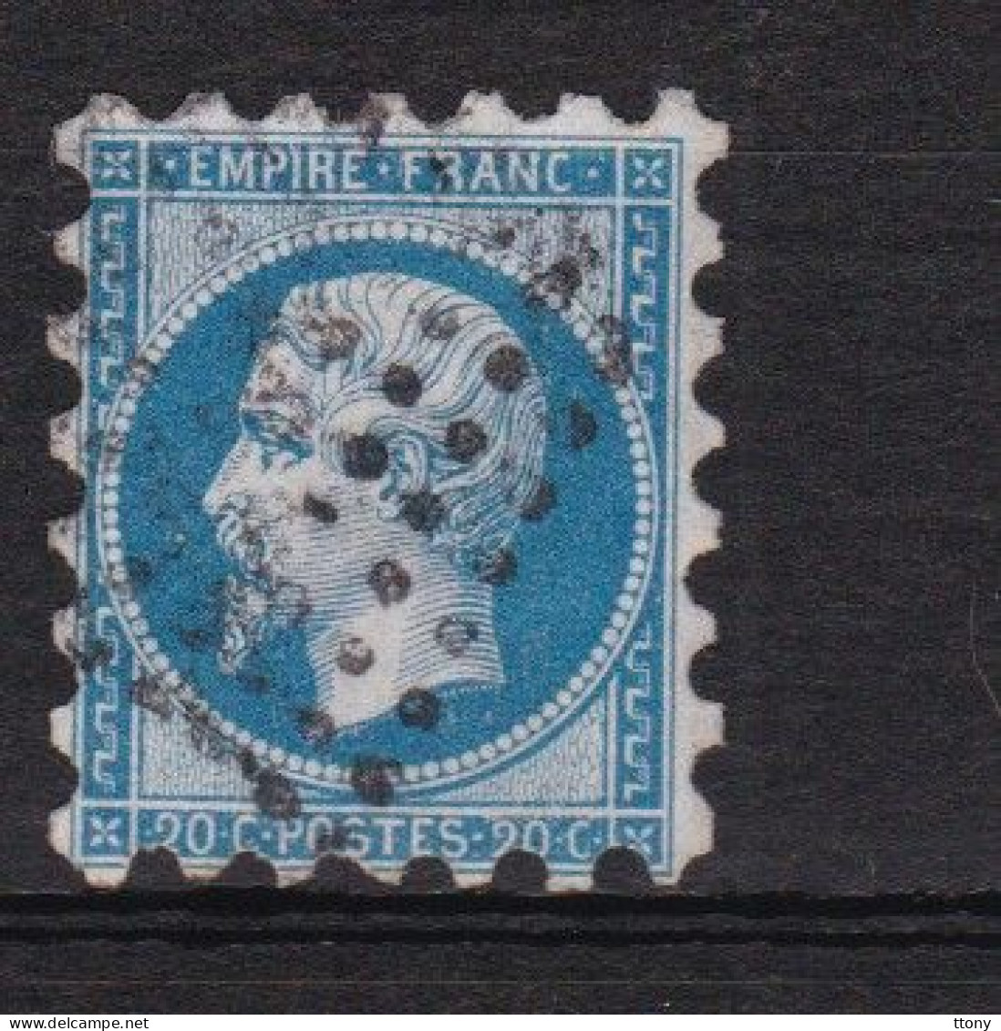 1 Timbre   20 C Bleu       Napoléon III   Oblitéré     Piquage Susse - 1853-1860 Napoleon III