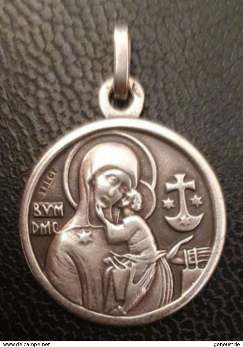 Pendentif Médaille Religieuse Argent 800 "Notre-Dame Du Perpetuel Secours" Graveur : Trecy - Religious Medal - Religion & Esotericism
