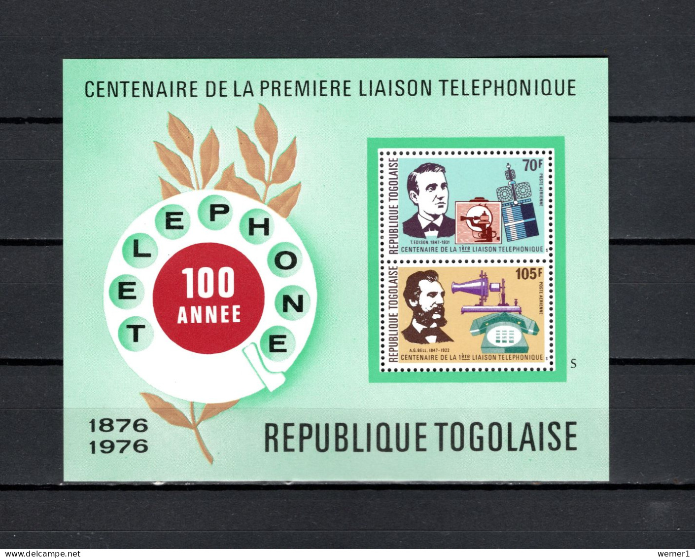 Togo 1976 Space, Telephone Centenary S/s MNH - Afrika