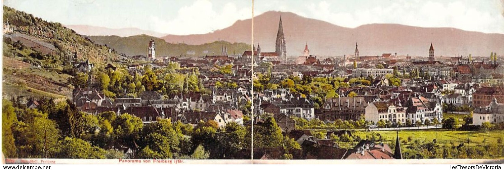 Allemagne - Panorama De Freiburg - Colorisé - Carte Double - Carte Postale Ancienne - Freiburg I. Br.