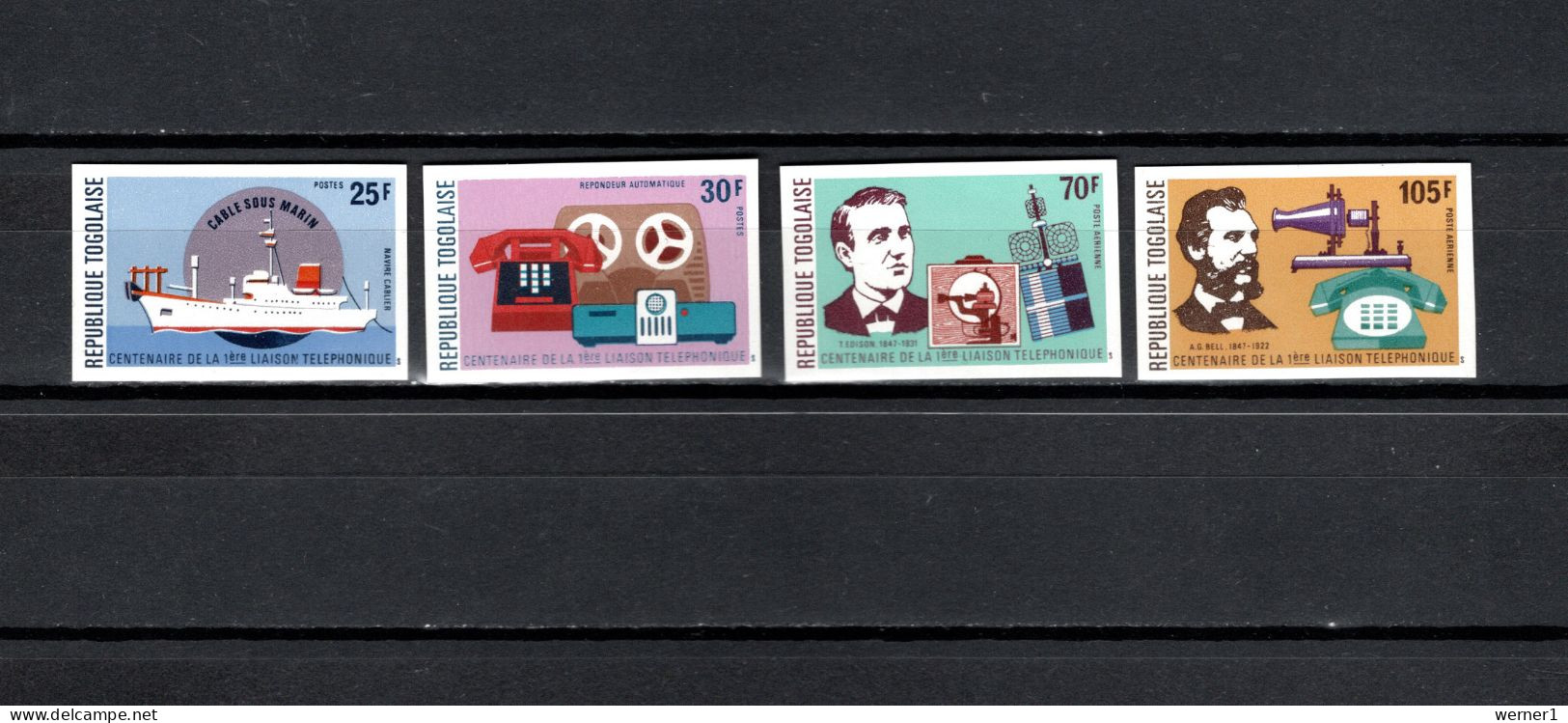 Togo 1976 Space, Telephone Centenary Set Of 4 Imperf. MNH -scarce- - Africa