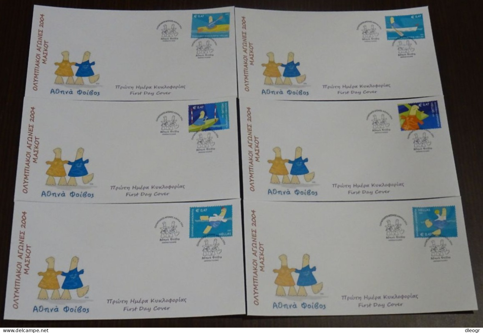 Greece 2003 Olympic Mascots Full Set FDC - FDC