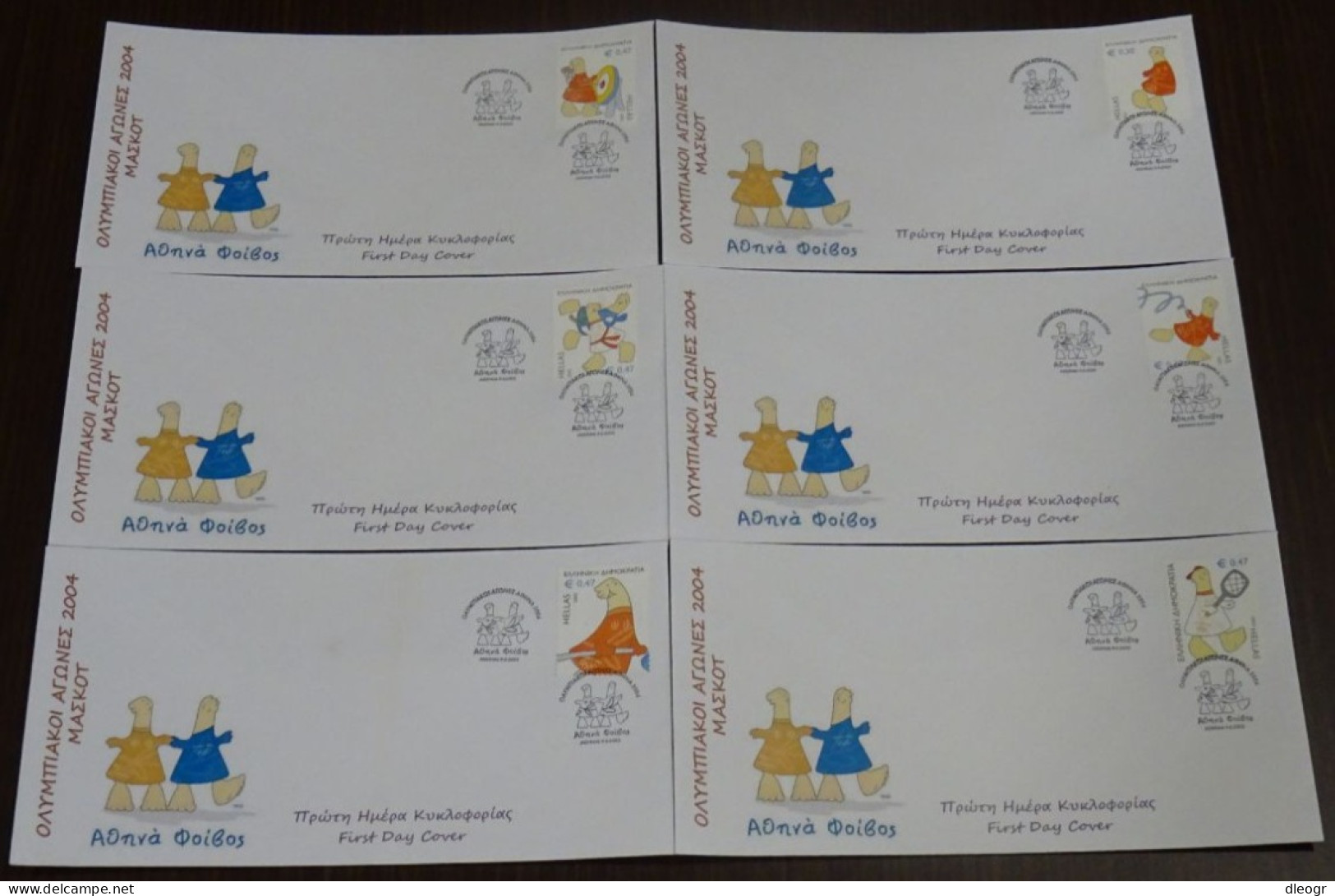 Greece 2003 Olympic Mascots Full Set FDC - FDC