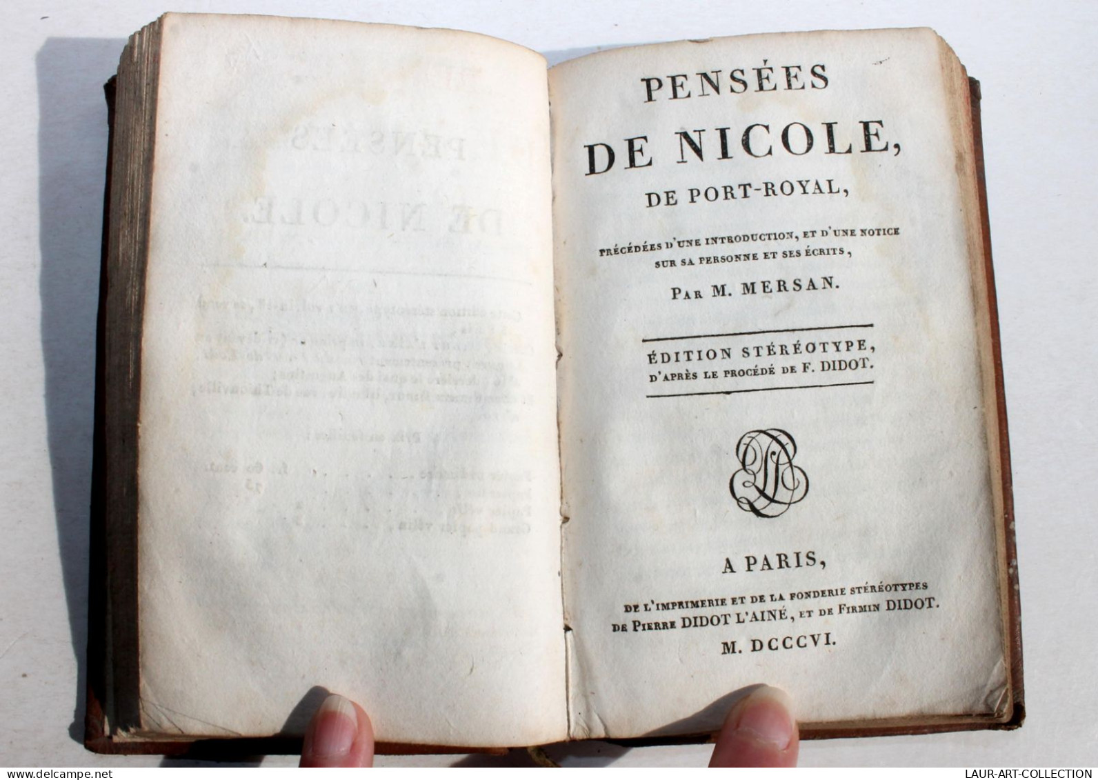 MAXIME REFLEXION MORALE DE ROCHEFOUCAULD Ed STEREOTYPE 1815 + PENSEE NICOLE 1806 / ANCIEN LIVRE XIXe SIECLE (1803.17) - 1801-1900