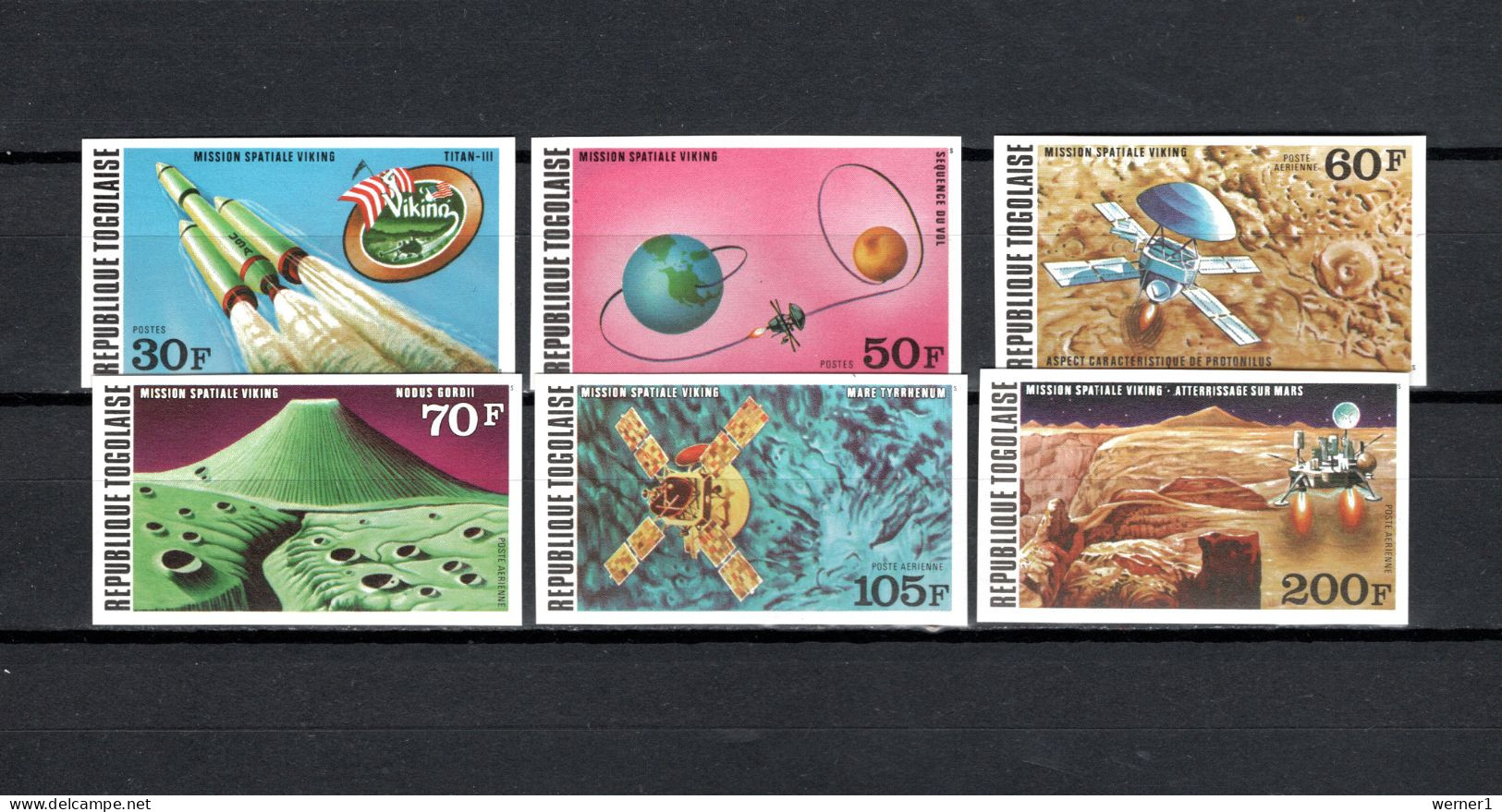 Togo 1976 Space, Viking Set Of 6 Imperf. MNH -scarce- - Africa
