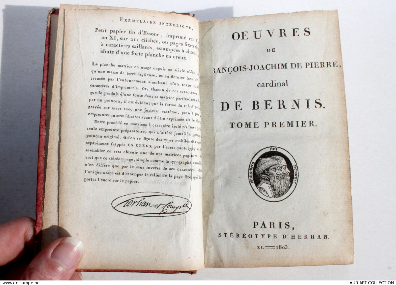 RARE OEUVRES DE F-J. DE PIERRE CARDINAL DE BERNIS Ed. STEREOTYPE 1803 TOME 1+2/2 / ANCIEN LIVRE XIXe SIECLE (1803.17') - 1801-1900