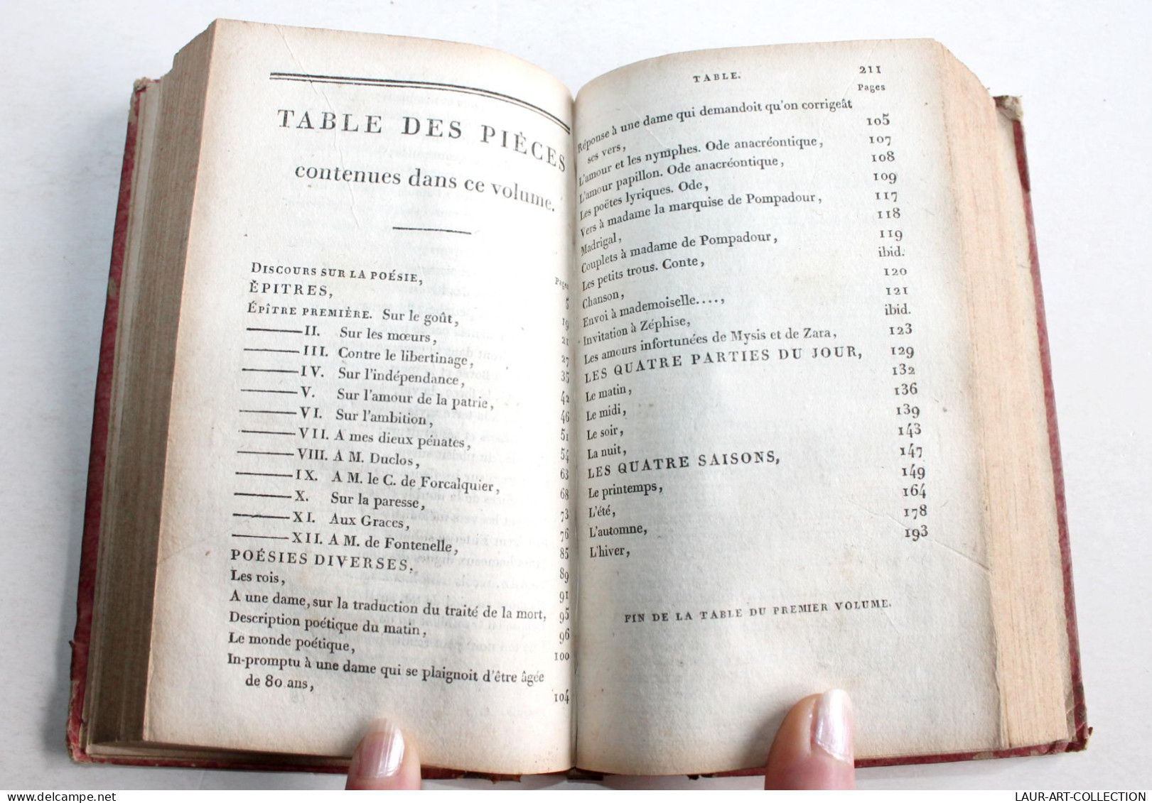 RARE OEUVRES DE F-J. DE PIERRE CARDINAL DE BERNIS Ed. STEREOTYPE 1803 TOME 1+2/2 / ANCIEN LIVRE XIXe SIECLE (1803.17') - 1801-1900