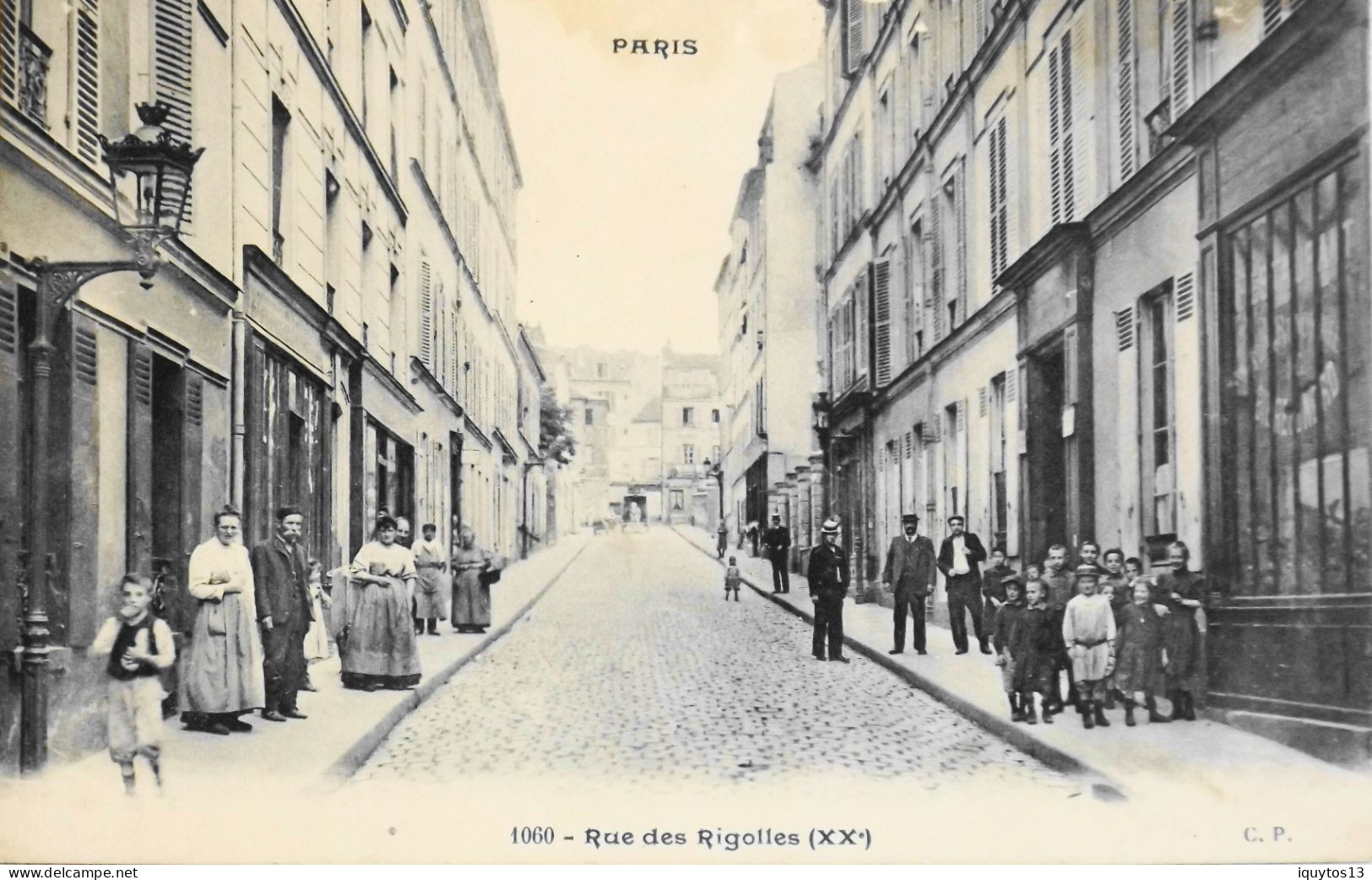 CPA. [75] > PARIS > N° 1060 - Rue Des Rigolles (XXe Arrt.) - 1906 - TBE - Arrondissement: 20