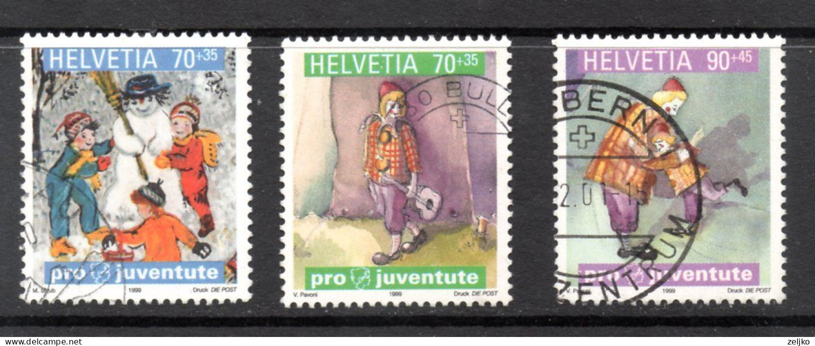 Switzerland, Used, 1999, Michel 1701, 1702, 1703, Pro Juventute - Used Stamps