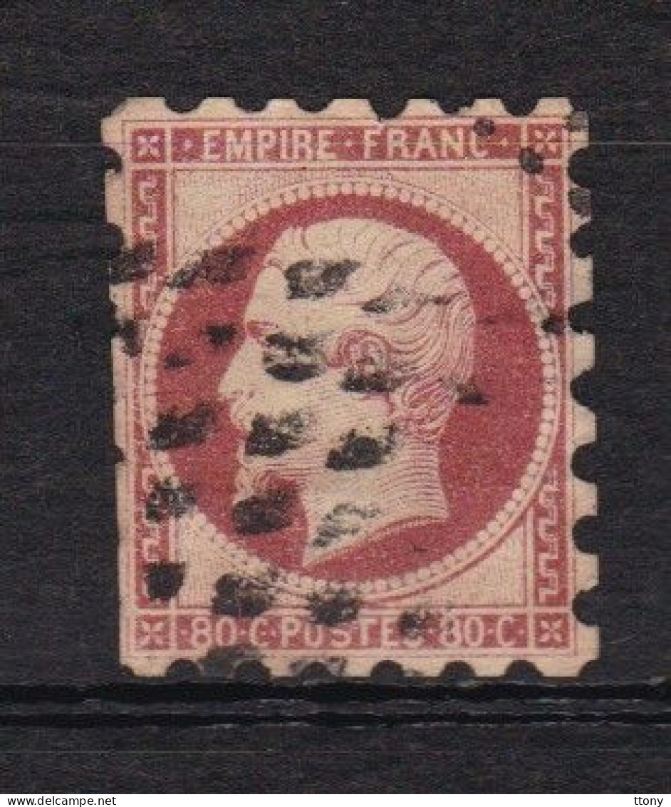 1 Timbre  80 C Rouge     Napoléon III   Oblitéré     Piquage Susse - 1853-1860 Napoleon III