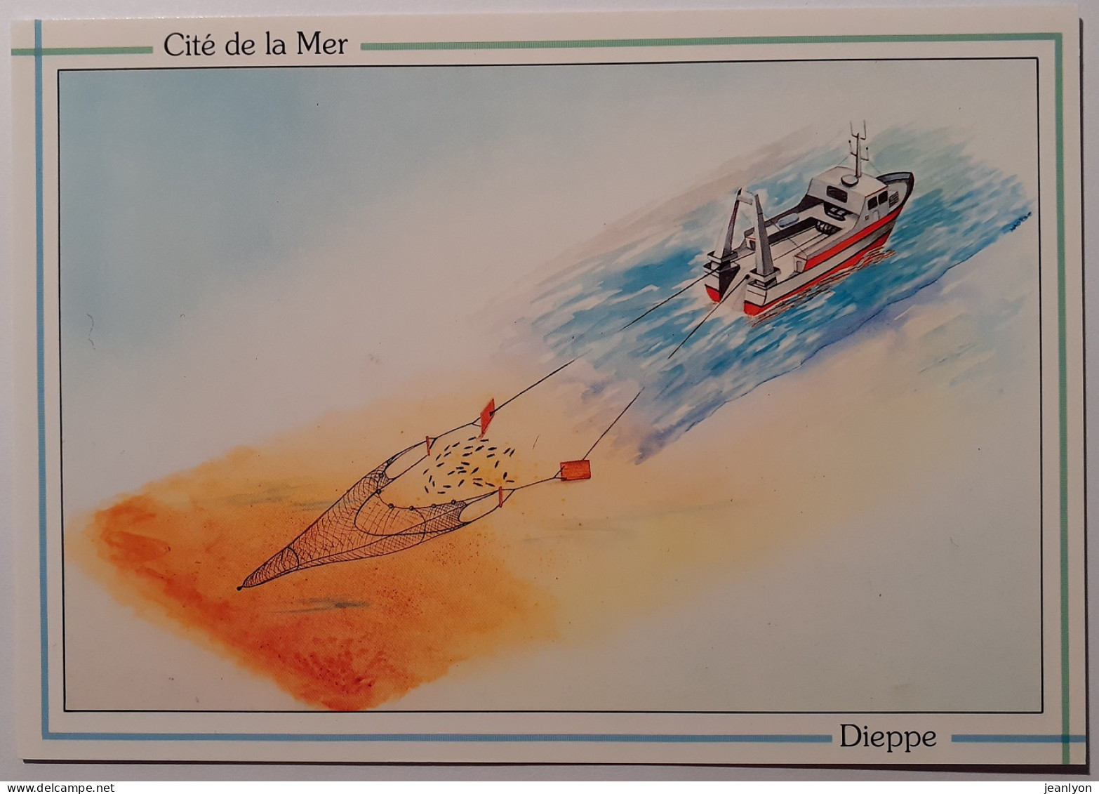 PECHE POISSON / BATEAU - DIEPPE (76) / Cité De La Mer - Filage Du Chalut Sur Un Chalutier Pêche Arrière - Pêche