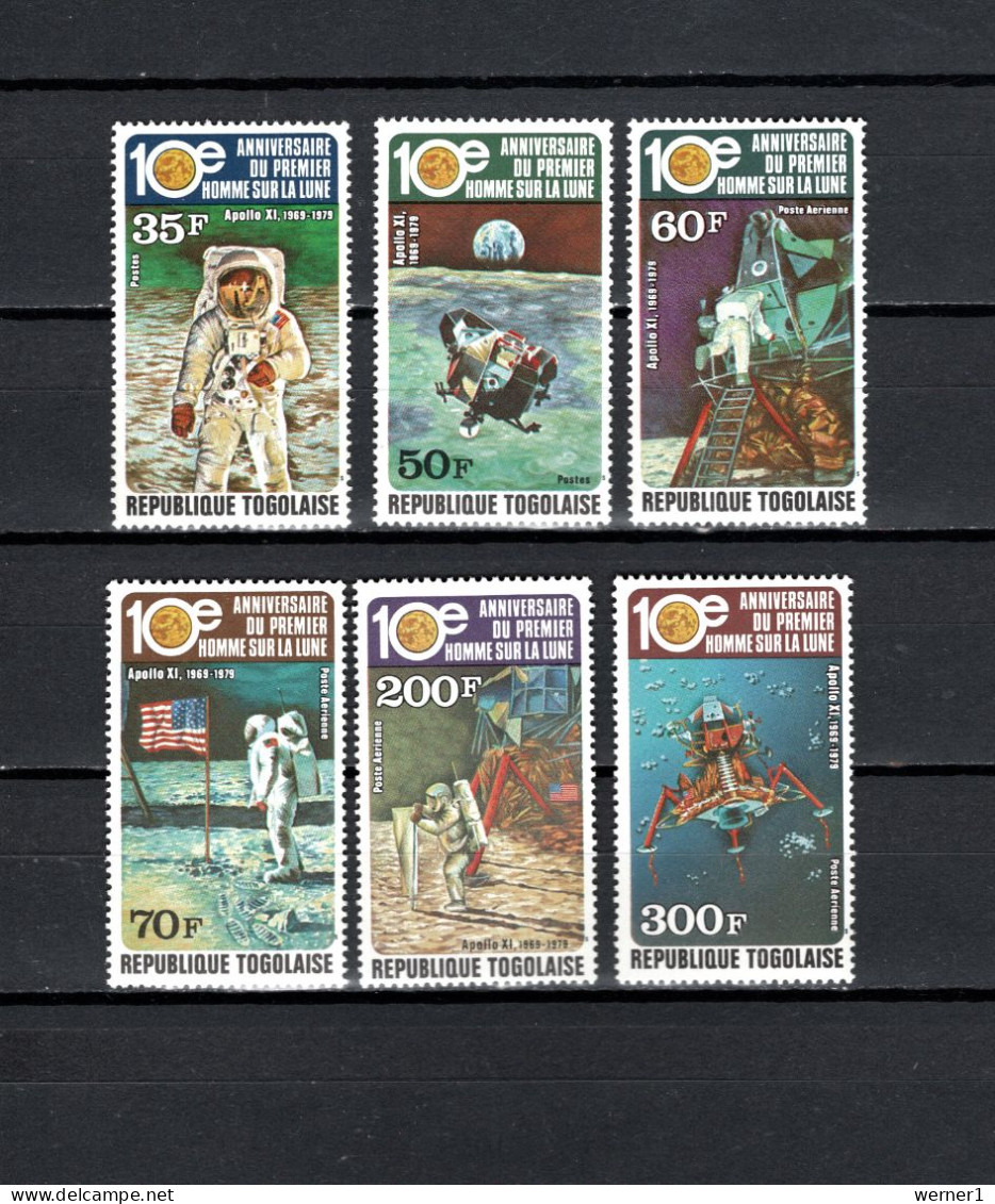 Togo 1979 Space, 10th Anniversary Of Apollo 11 Moonlanding Set Of 6 MNH - Afrika