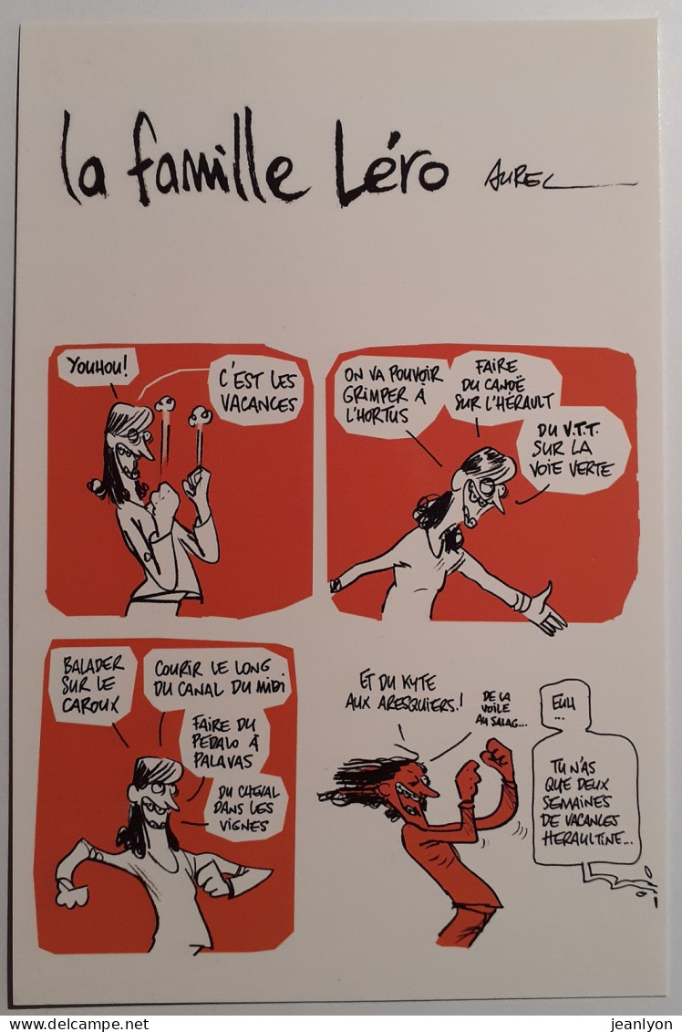 BANDE DESSINEE - Famille LERO / Illustrateur AUREL - Thème Des Vacances - Carte Publicitaire - Bandes Dessinées