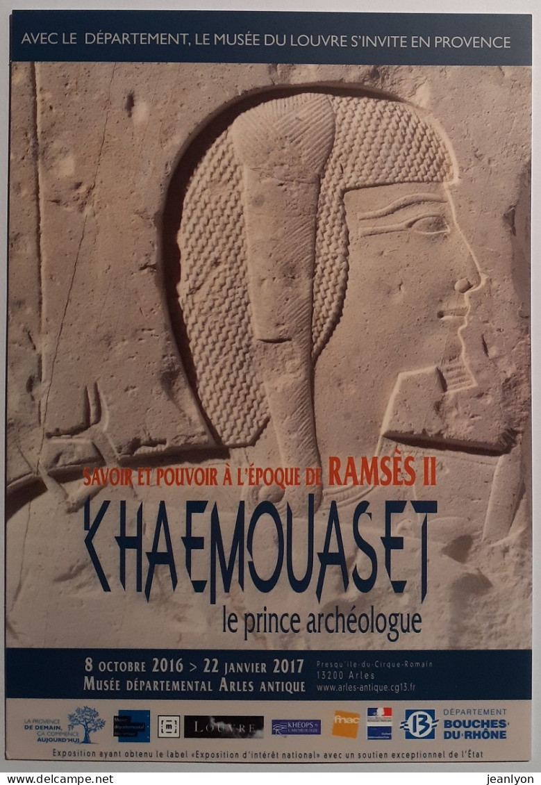 ARCHEOLOGIE - KHAEMOUASET / Prince Archéologue - Epoque RAMSES II - Scupture Calcaire - Carte Publicitaire Exposition - Sculpturen