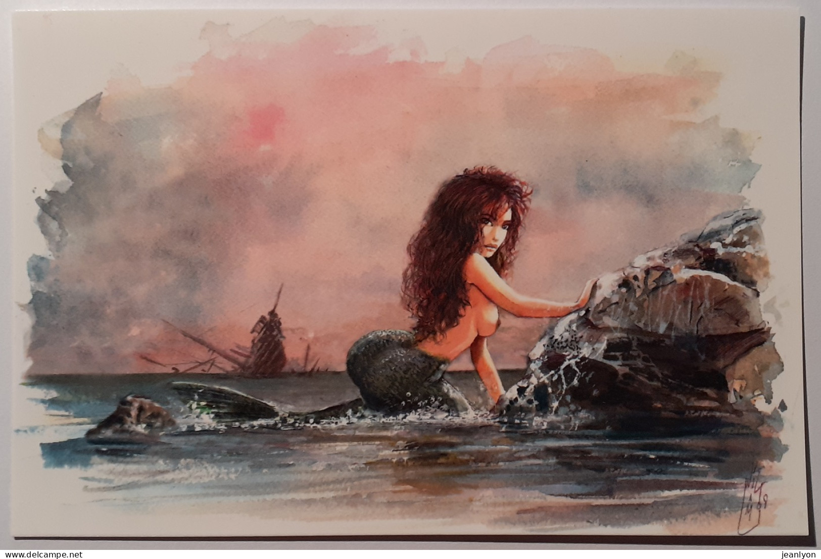 FEMME SIRENE - Illustrateur William / Bellzébeths - Passion BD - Carte Postale - Pin-Ups