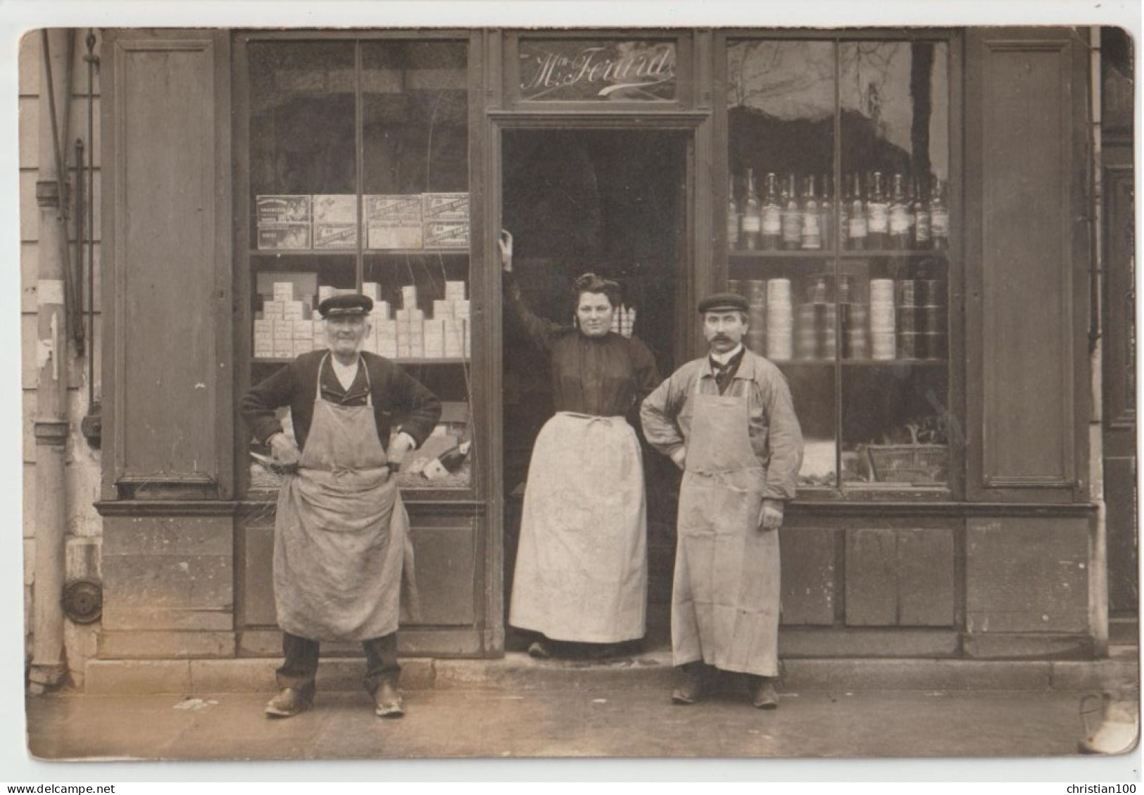 SUPERBE CARTE PHOTO - EPICERIE FINE " MAISON FERARD " - BISCUITERIE NANTAISE ( GAUFRETTES & BN DE NANTES ) APERITIF -zz- - A Identifier