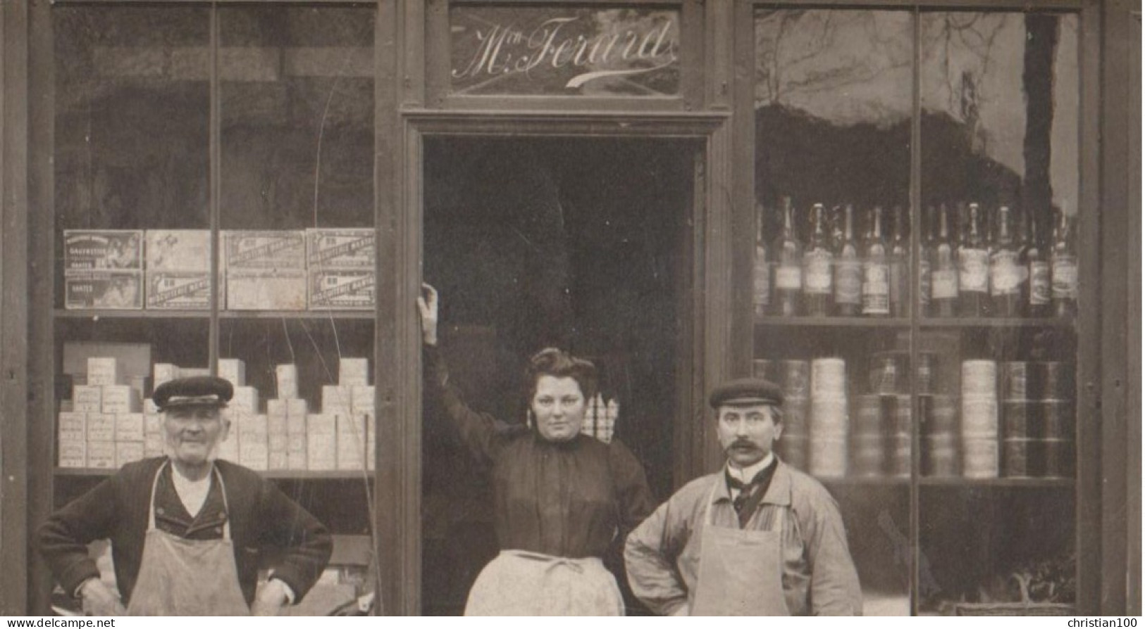 SUPERBE CARTE PHOTO - EPICERIE FINE " MAISON FERARD " - BISCUITERIE NANTAISE ( GAUFRETTES & BN DE NANTES ) APERITIF -zz- - A Identificar