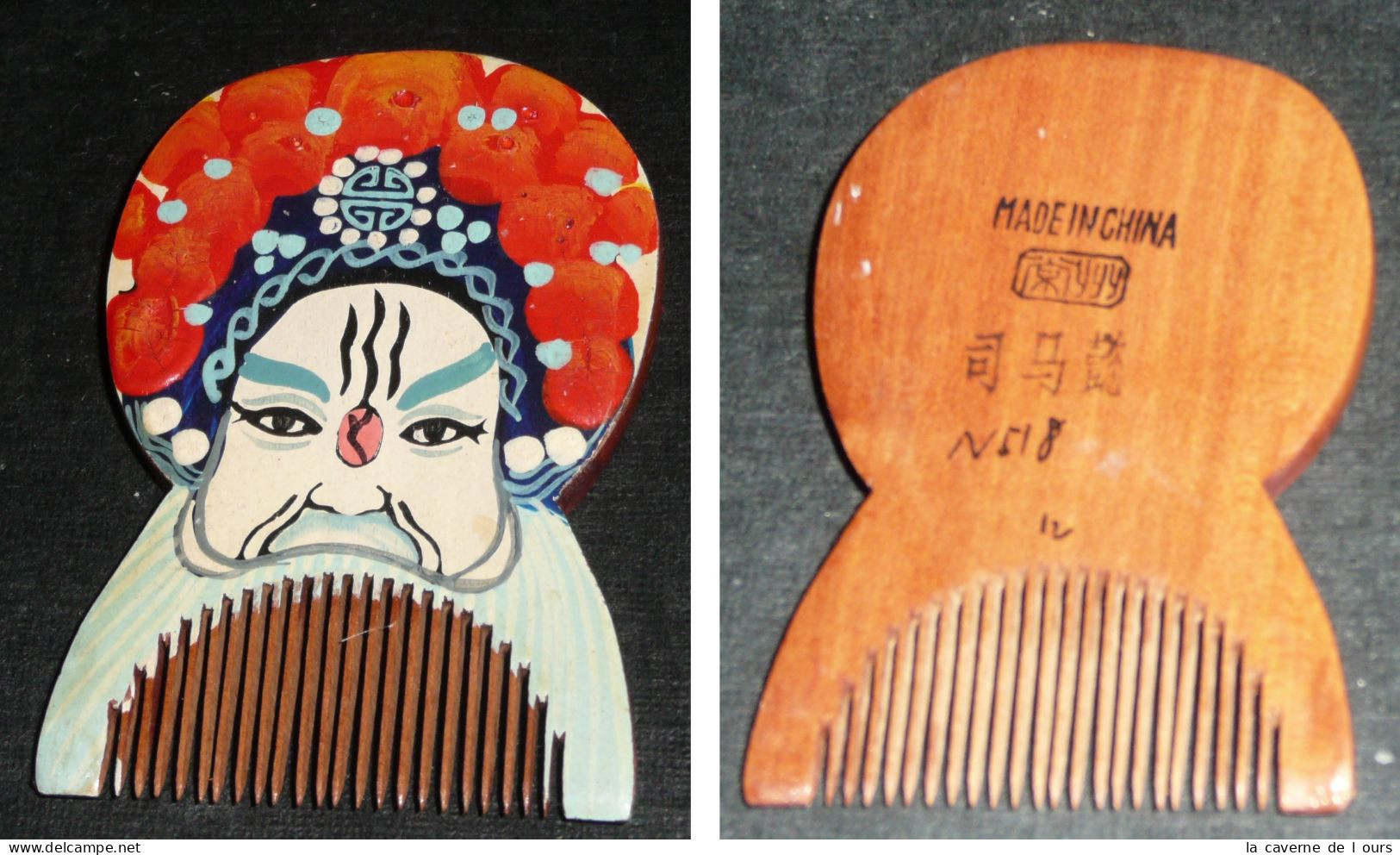 Rare Petit Peigne En Bois Laqué Anthropomorphe, Immortel, Chine, Outil ?? - Asiatische Kunst