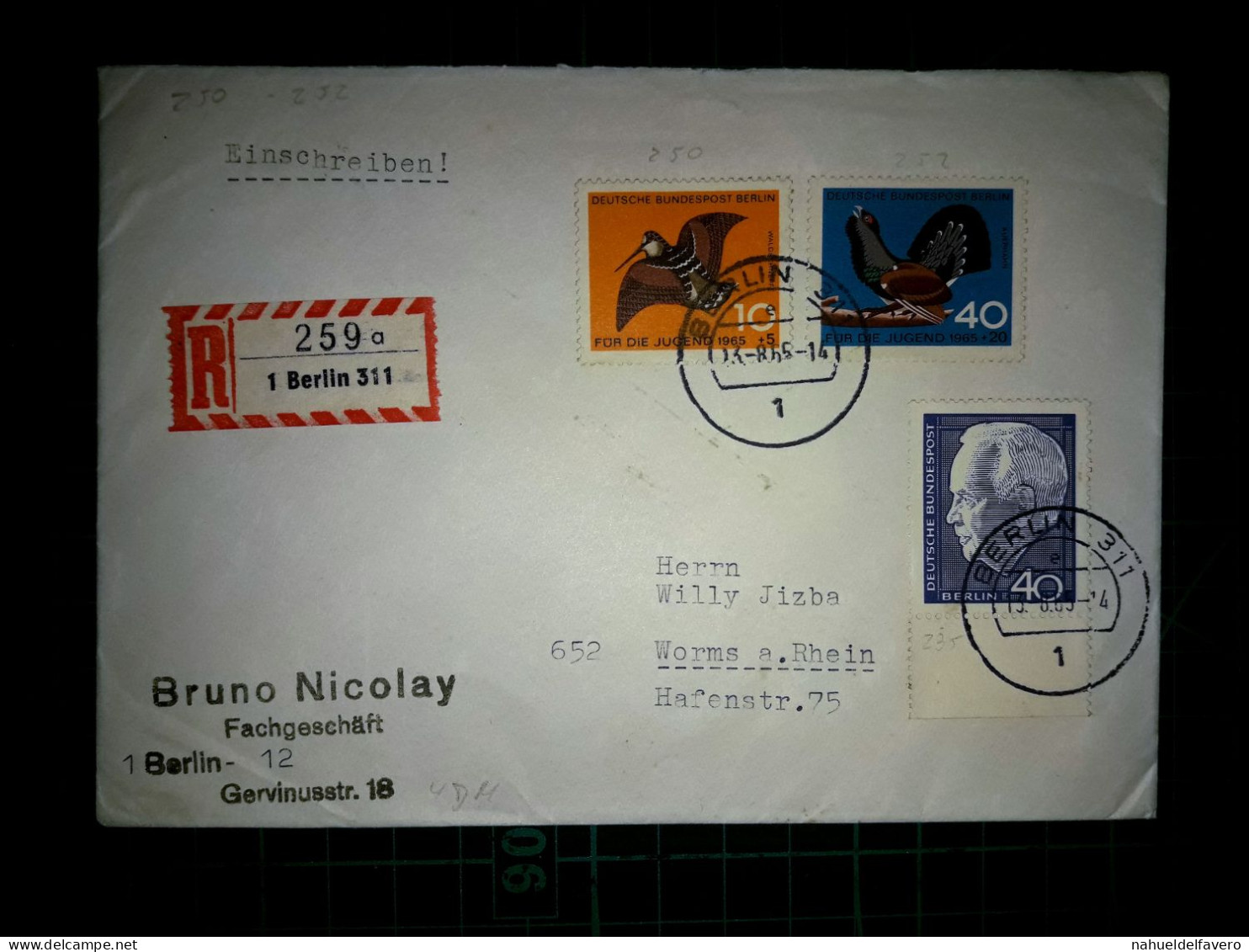 ALLEMAGNE, Enveloppe Circulée Avec Une Variété De Timbres-poste Et Oblitérée à Berlin. Année 1965. - Used Stamps