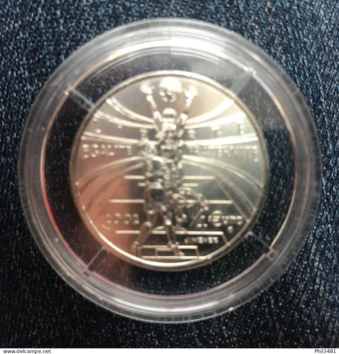 1/4 D'euro ARGENT 2002 "ALLEZ LA FRANCE" Pour Le Mondial 2002 Dans Son écrin D'origine. - Collections