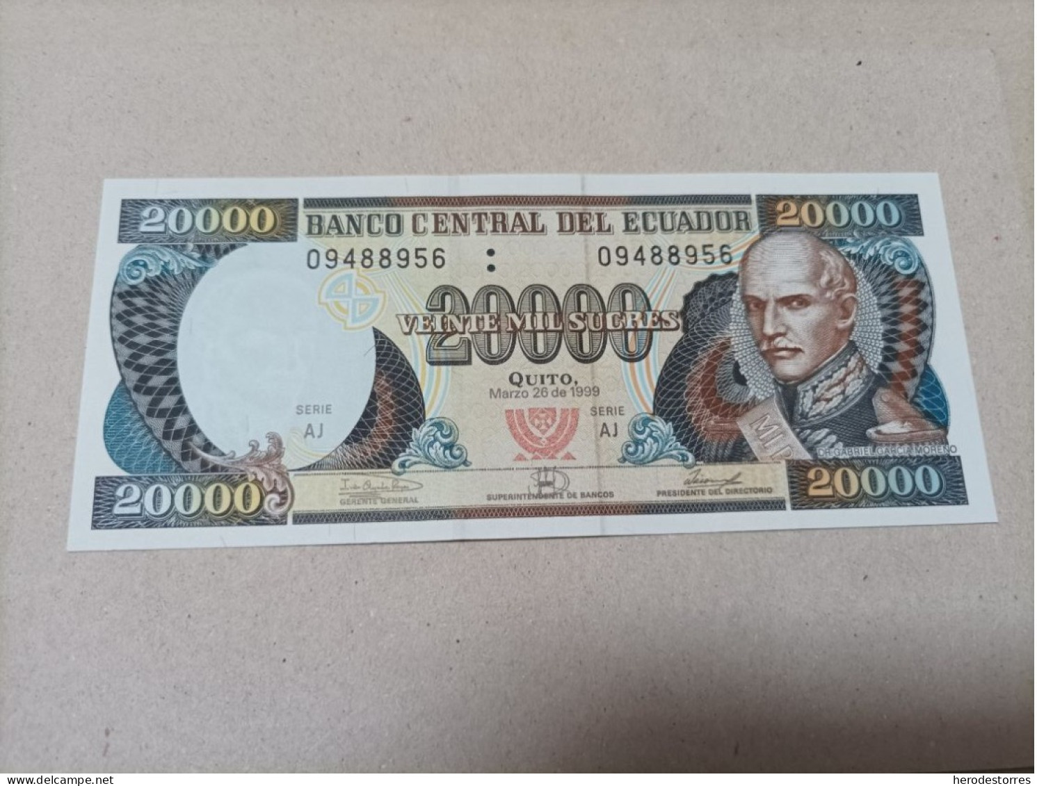 Billete Ecuador, 20000 Sucres, Año 1999, UNC - Equateur