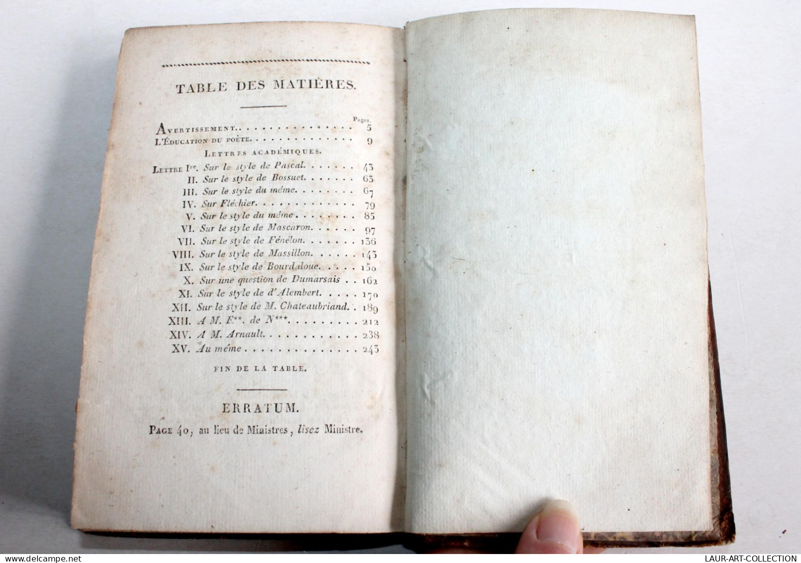 L'EDUCATION DU POETE POEME IMITÉ DE VIDA + XV LETTRES ACADEMIQUES De VALANT 1814 / ANCIEN LIVRE XIXe SIECLE (1803.146) - Auteurs Français