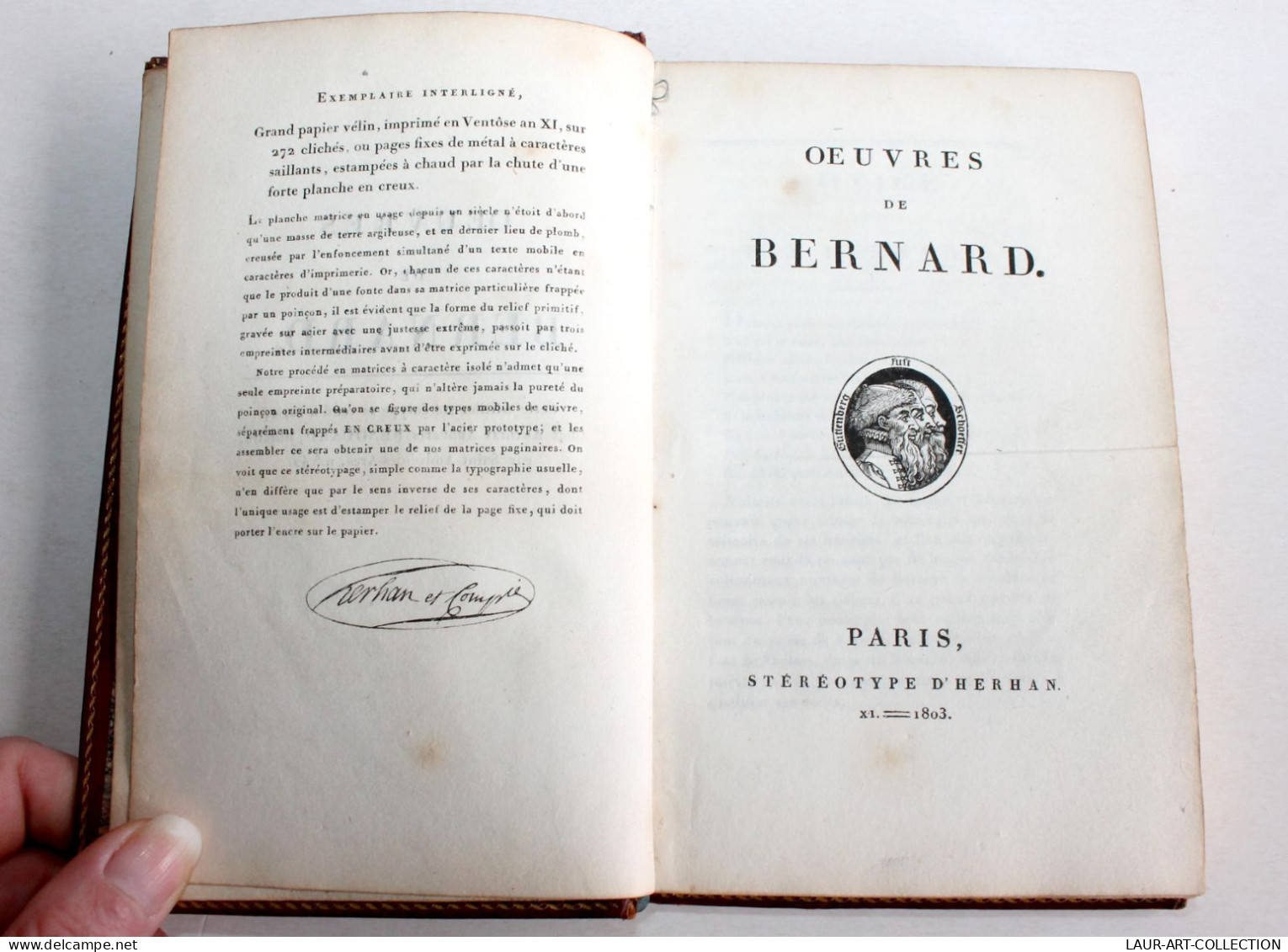 OEUVRES DE BERNARD 1803 EDITION STEREOTYPE D'HERHAN, LIVRE CHANT Et THEATRE / ANCIEN LIVRE XIXe SIECLE (1803.147) - Autori Francesi