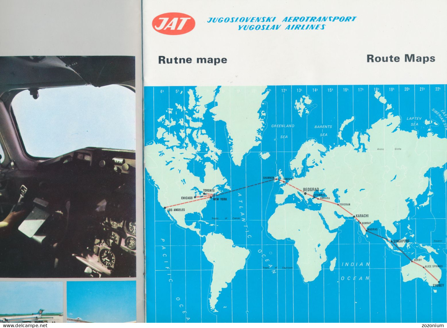 JAT - YUGOSLAV AIRLINES ROUTE MAPS - Yugoslav Airways - Autres & Non Classés