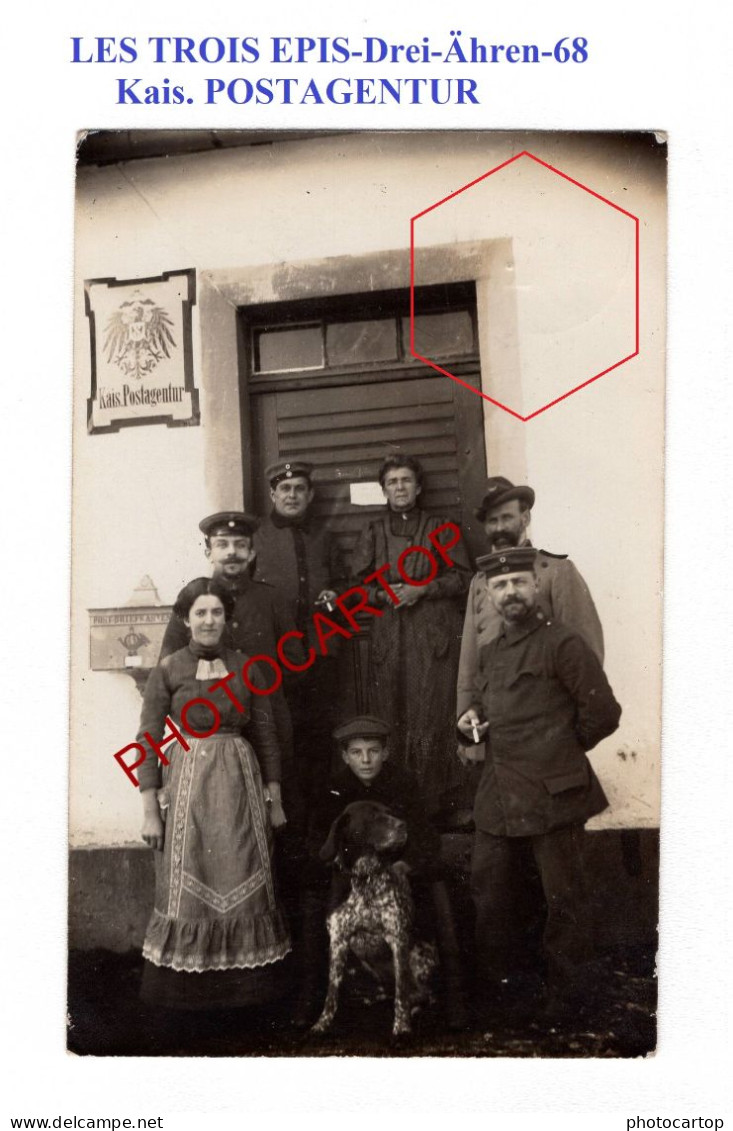 LES TROIS EPIS-Drei-Ähren-Kais. POSTAGENTUR-POSTE-CARTE PHOTO Allemande-GUERRE 14-18-1 WK-Militaria-CACHET-!!! - Trois-Epis