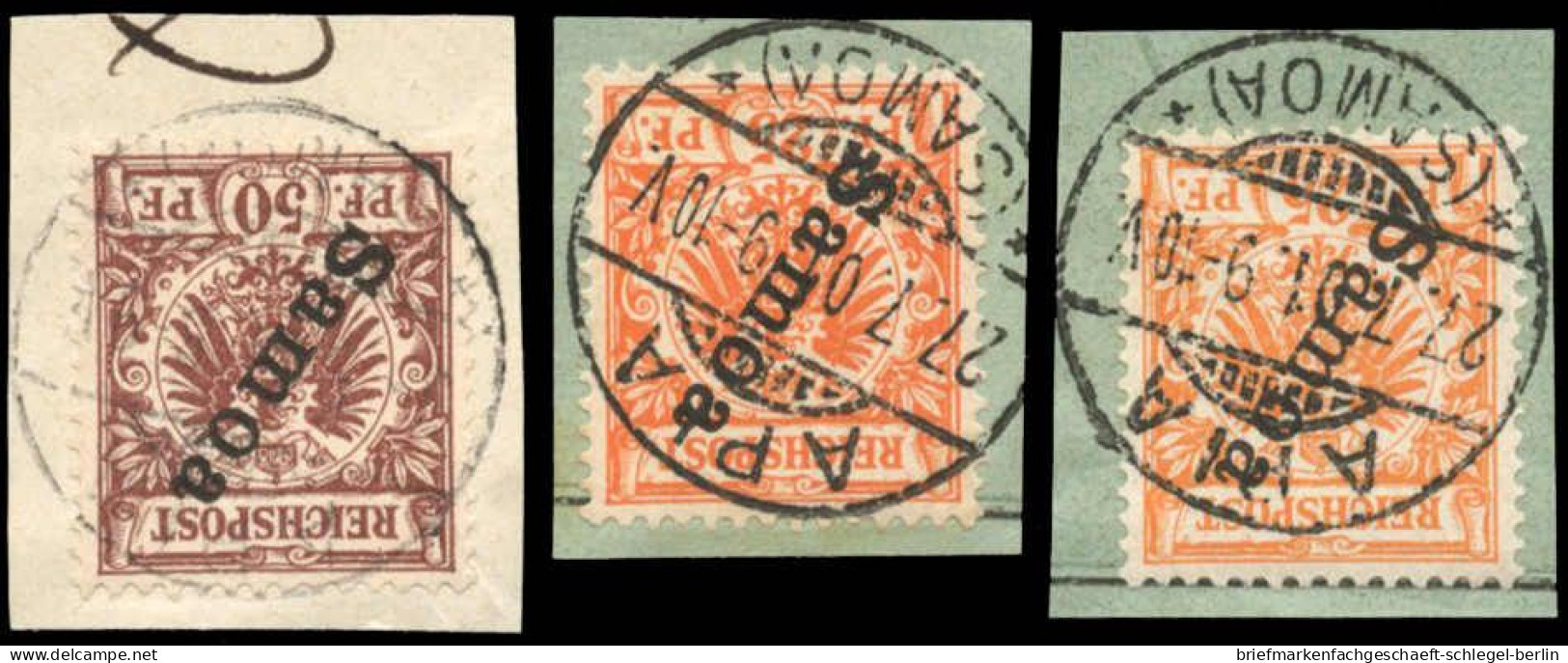 Deutsche Kolonien Samoa, 1900, 1-4, 5a/b, 6, Briefstück - Samoa