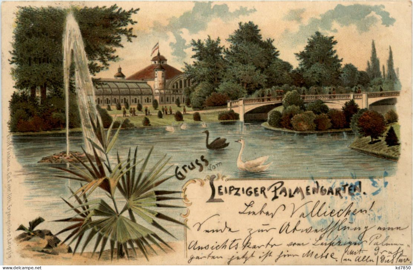 Leipzig - Gruss Vom Palmengarten - Litho - Leipzig