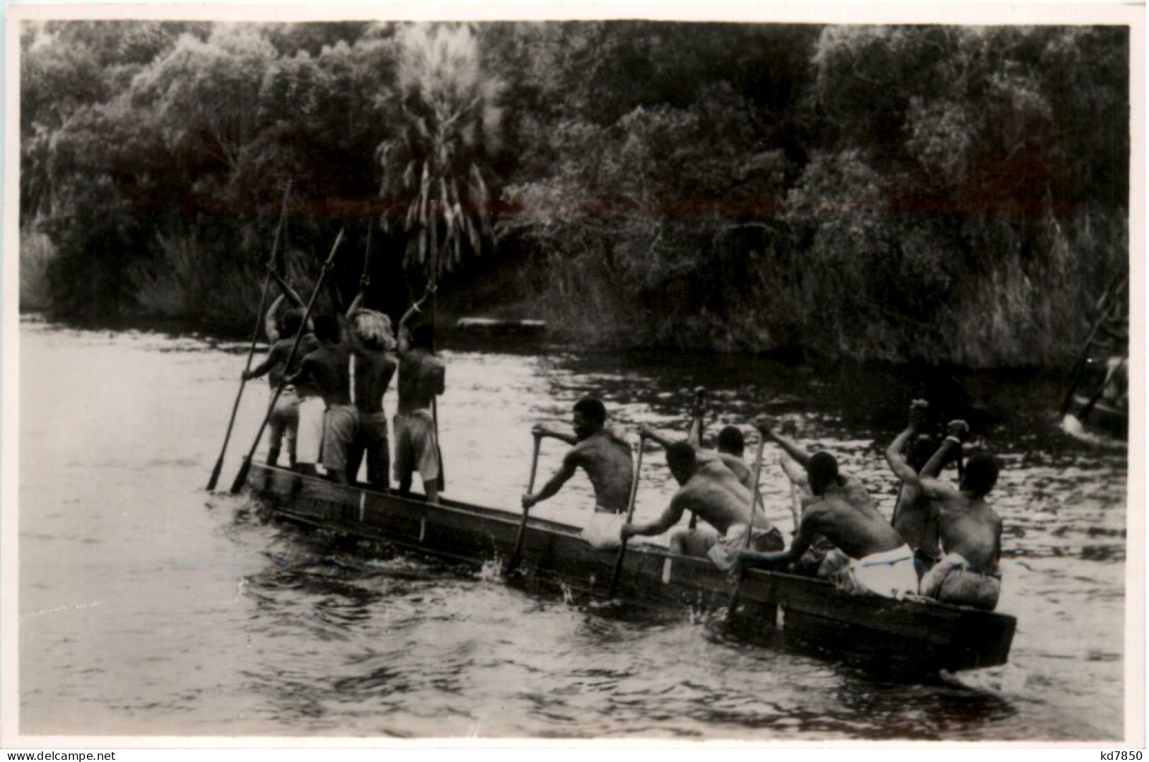 Native Canoe On The Zambezi River Victoria Falls - Simbabwe