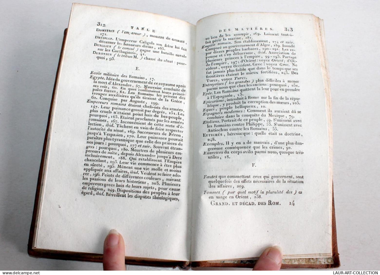 CONSIDERATIONS SUR LES CAUSES DE GRANDEUR DES ROMAINS DECADENCE 1820 MONTESQUIEU / ANCIEN LIVRE XIXe SIECLE (1803.150) - 1801-1900