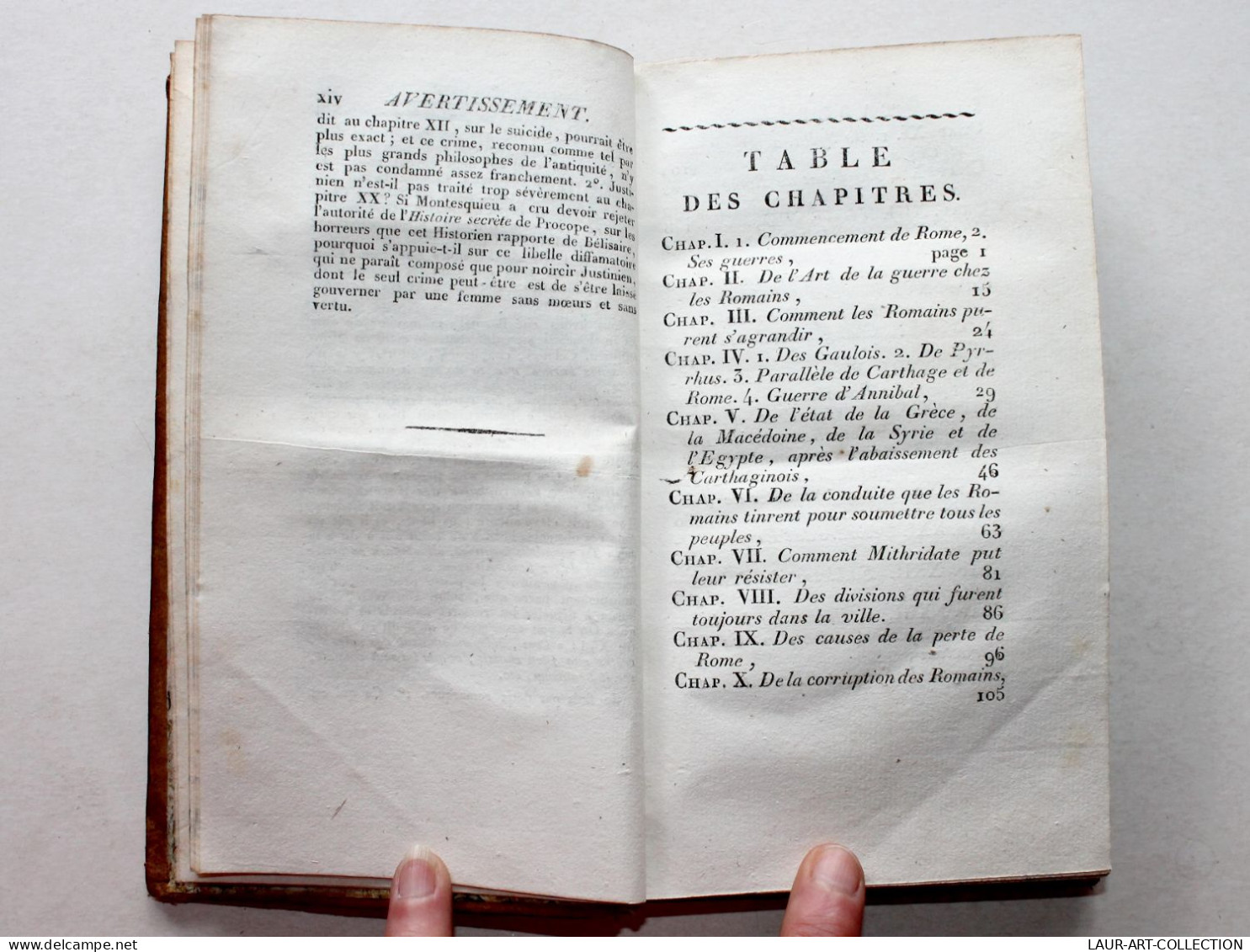 CONSIDERATIONS SUR LES CAUSES DE GRANDEUR DES ROMAINS DECADENCE 1820 MONTESQUIEU / ANCIEN LIVRE XIXe SIECLE (1803.150)