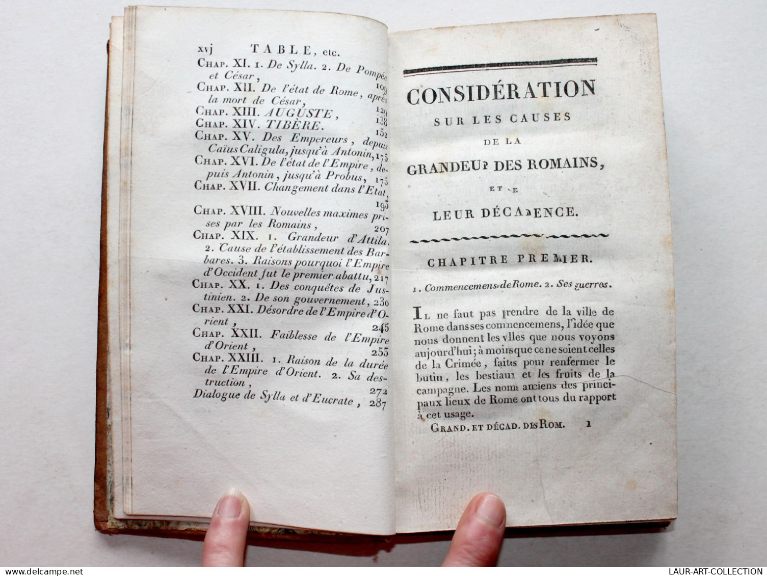 CONSIDERATIONS SUR LES CAUSES DE GRANDEUR DES ROMAINS DECADENCE 1820 MONTESQUIEU / ANCIEN LIVRE XIXe SIECLE (1803.150)