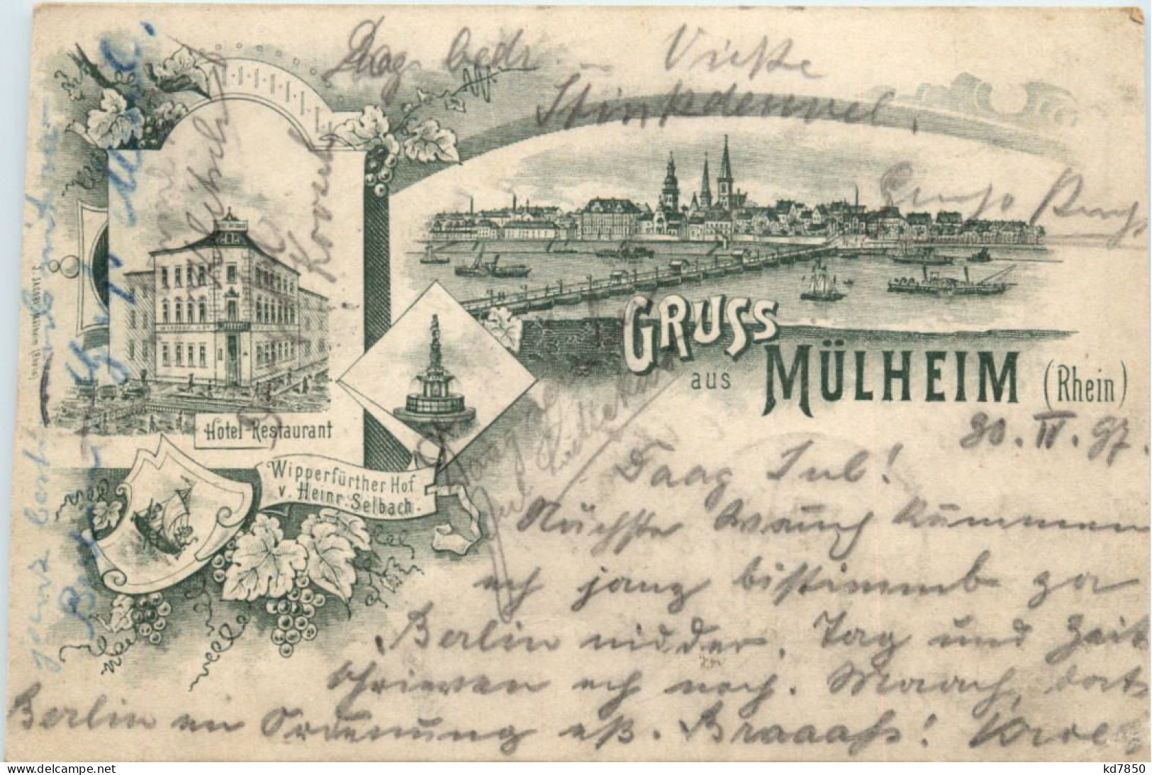 Gruss Aus Mülheim - Litho - Muelheim A. D. Ruhr