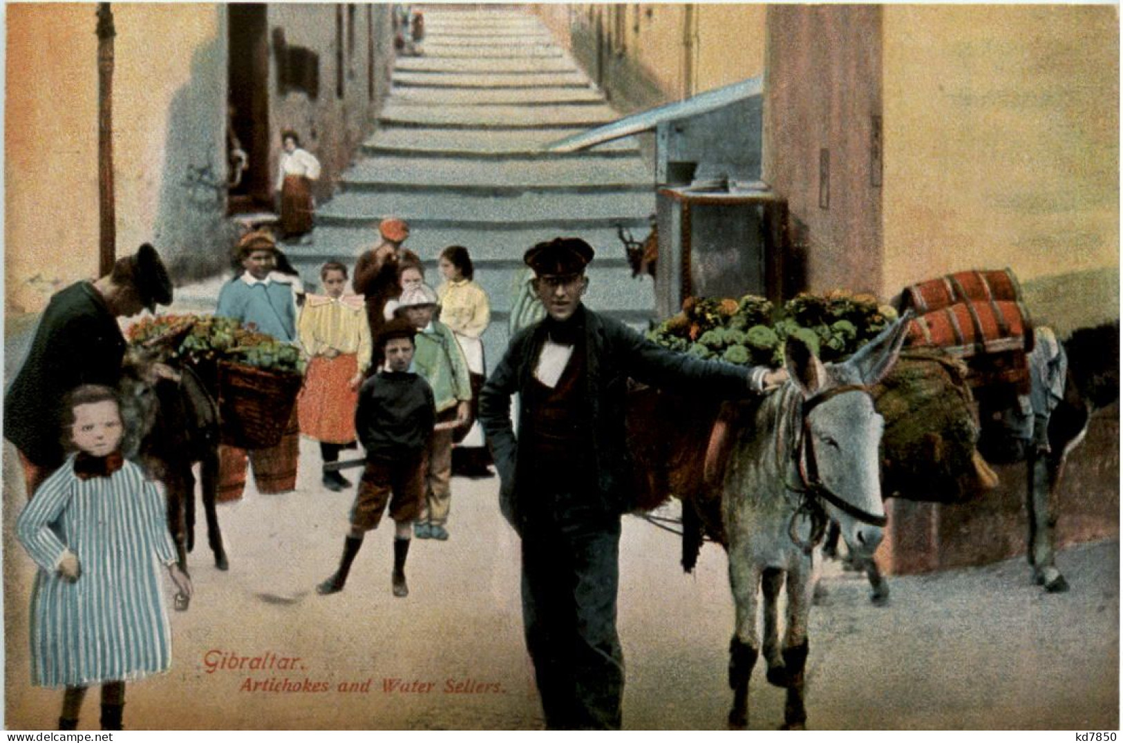 Gibraltar - Artichokes An Water Sellers - Gibraltar