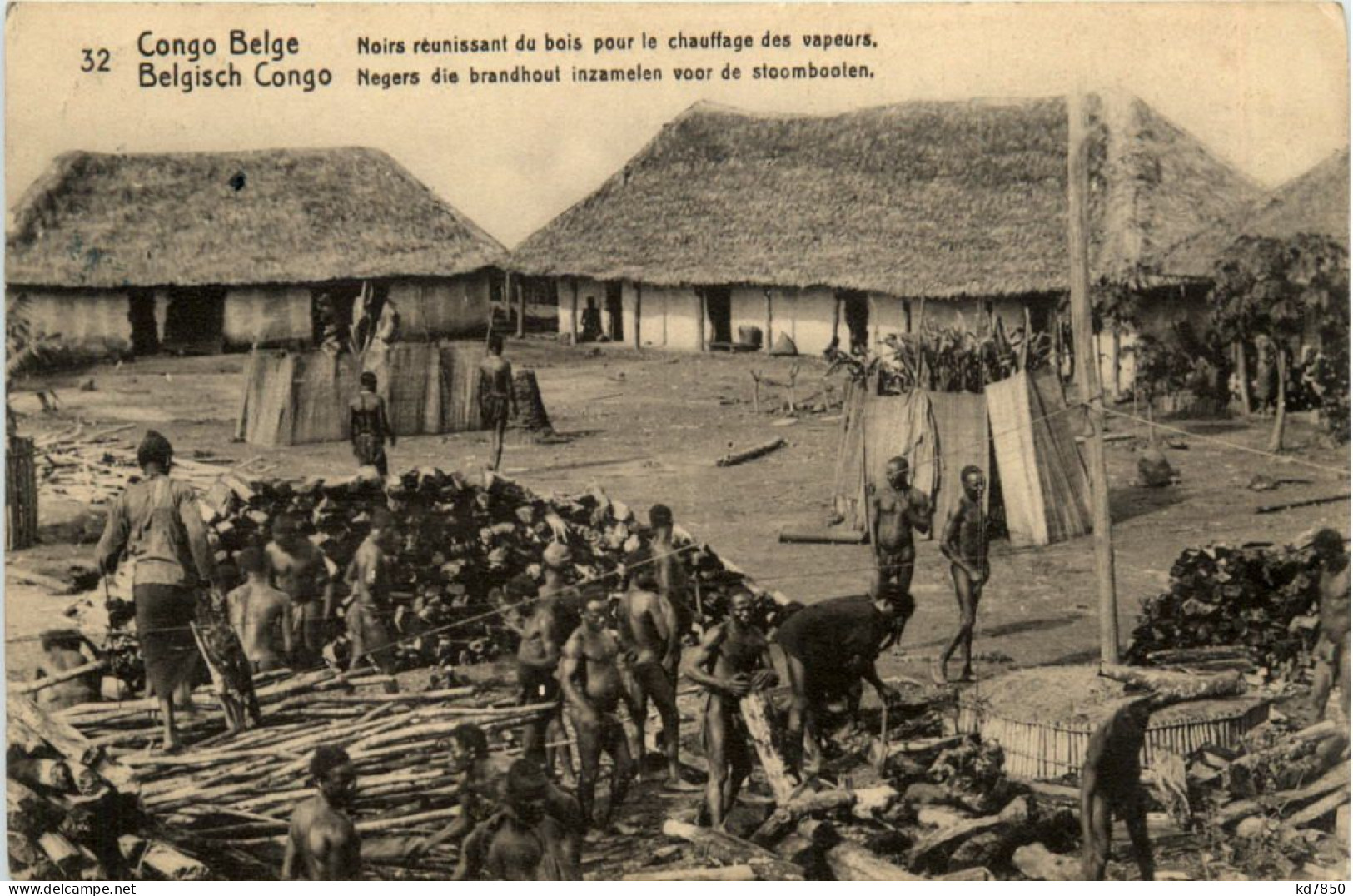 Congo Belge -Noirs Reunissant Du Bois - Ganzsache - Andere & Zonder Classificatie