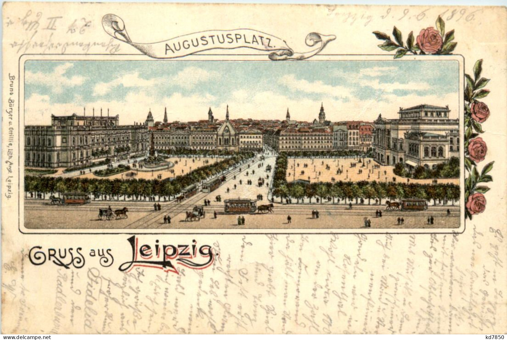 Gruss Aus Leipzig - Augustusplatz - Litho - Leipzig