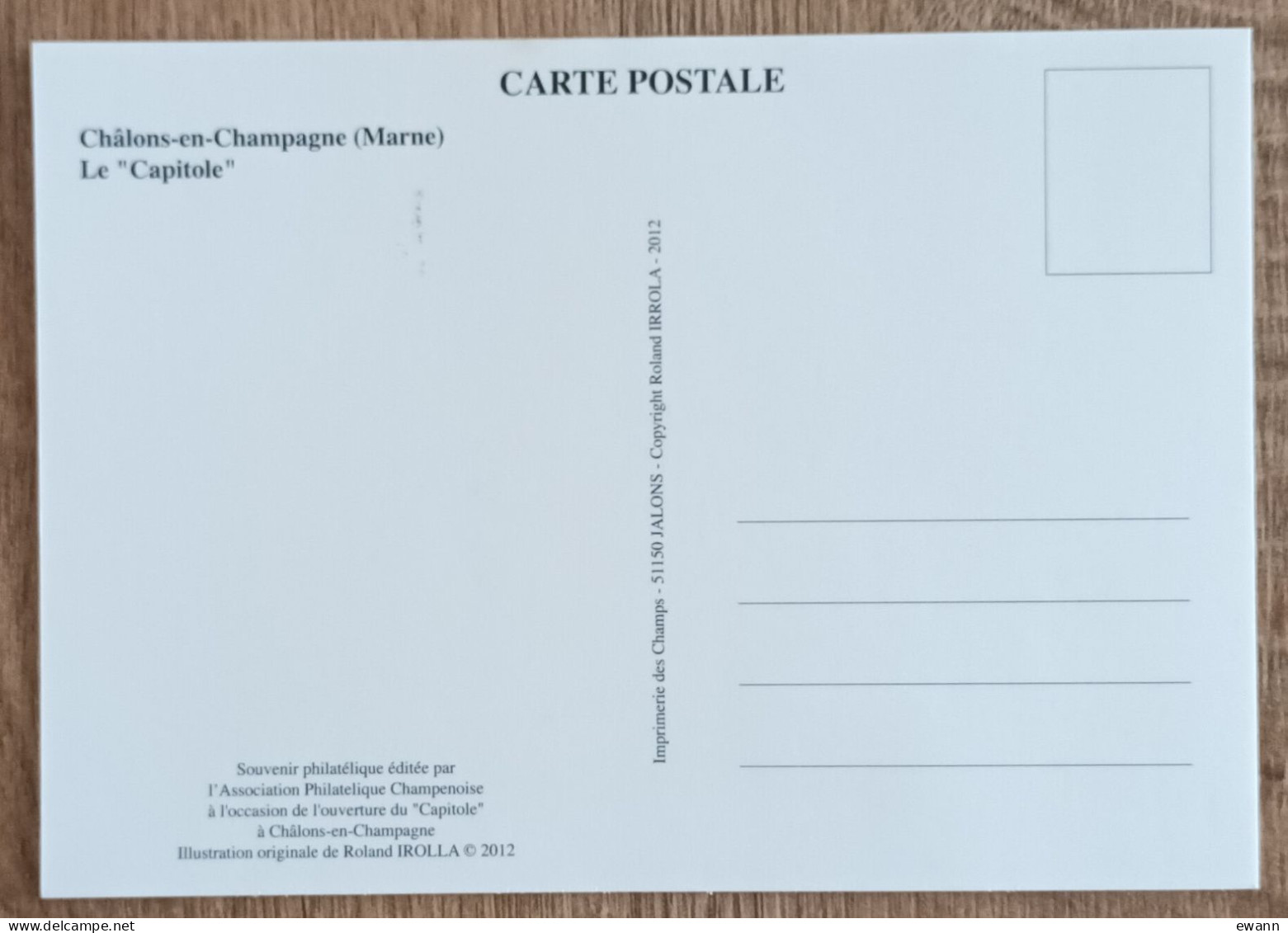 Montimbramoi - OUVERTURE DU CAPITOLE - Châlons En Champagne - 2012 - Cartas & Documentos