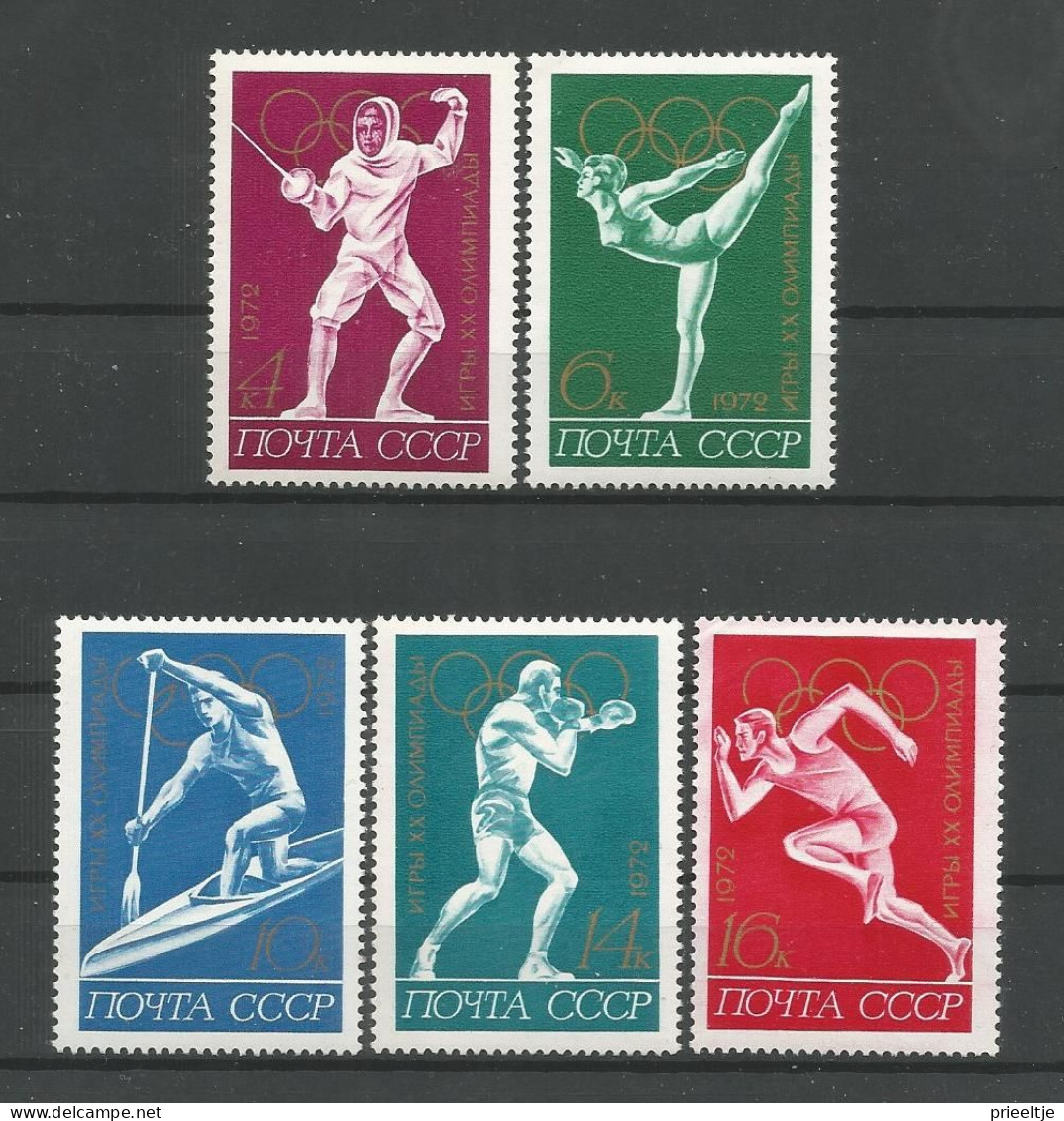 Russia 1972 Ol. Games Munich Y.T. 3836/3840 ** - Unused Stamps