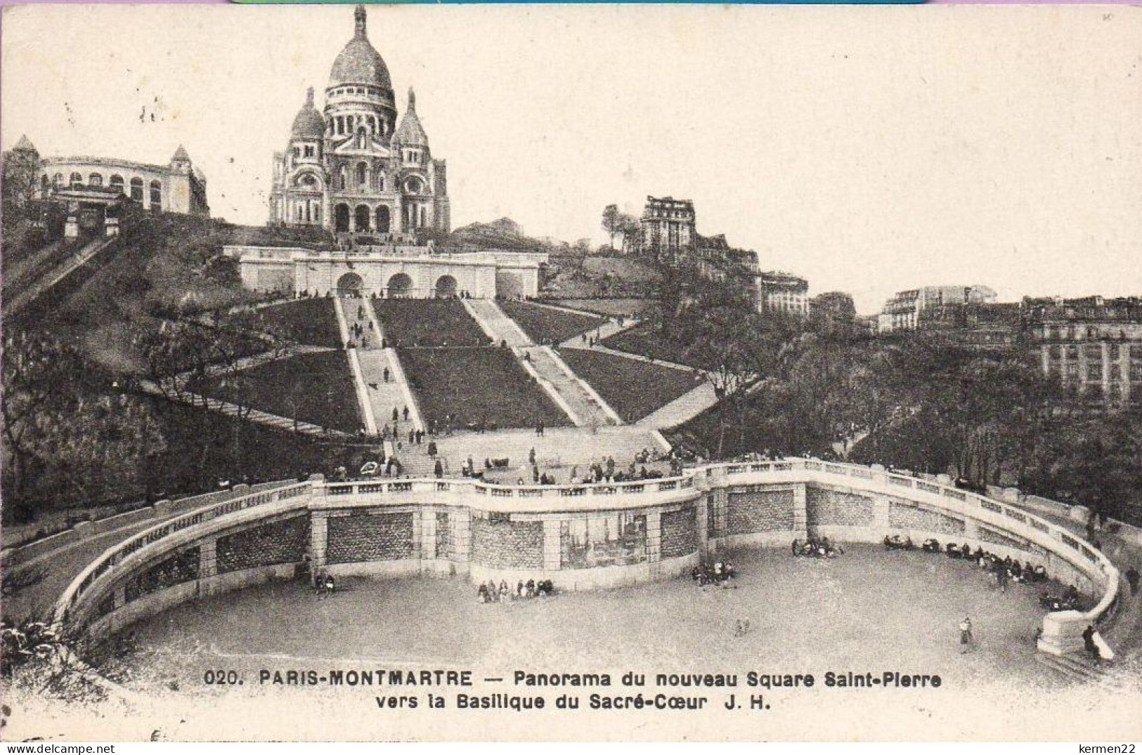 CPA 75 PARIS MONTMARTRE Panorama Du Nouveau Square Saint Pierre Vers La Basilique Du Sacré Coeur - Sacré Coeur