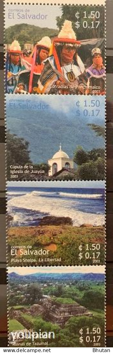 El Salvador 2003, Tourism, MNH Stamps Strip - El Salvador