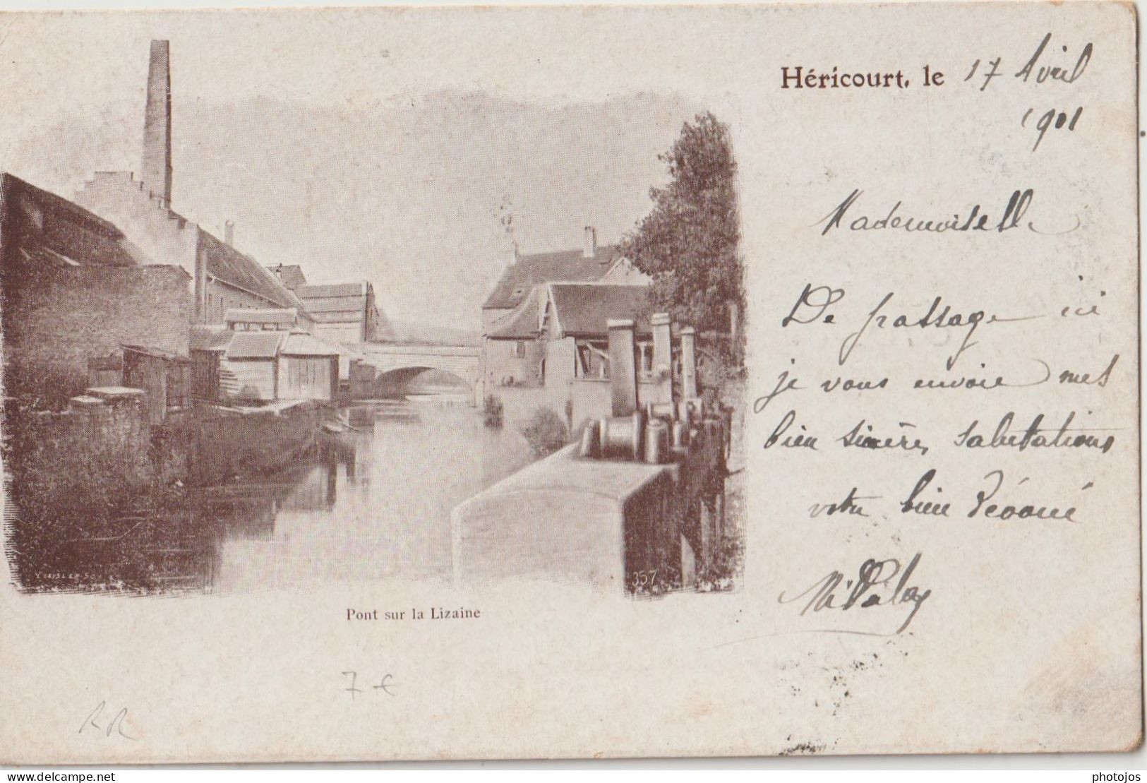 CPA  Héricourt (70) Carte Précurseur  L'usine Et Le Pont Sur La Lizaine - Héricourt