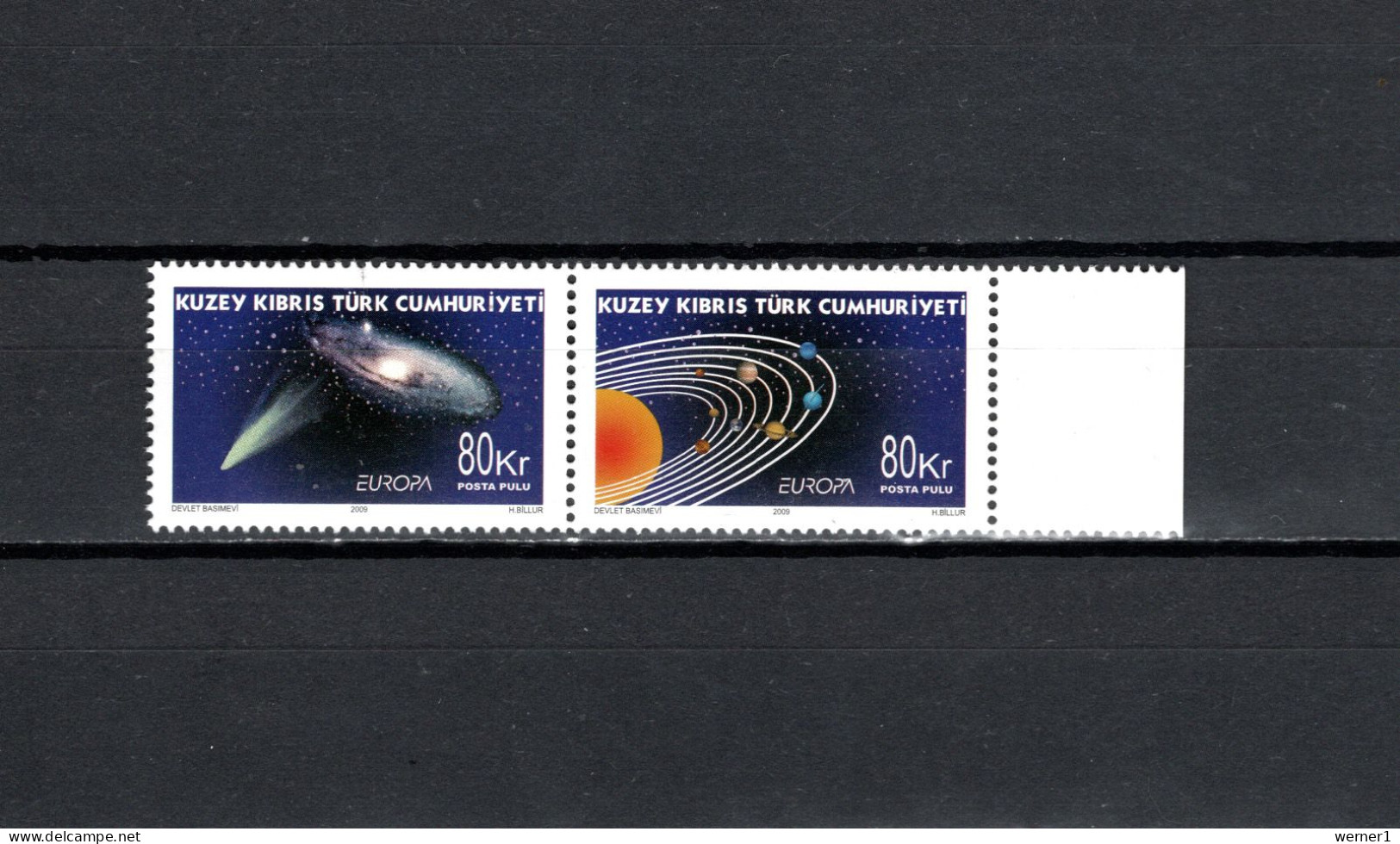 Turkish Cyprus 2009 Space, Europa CEPT, Astronomy Set Of 2 MNH - Europa