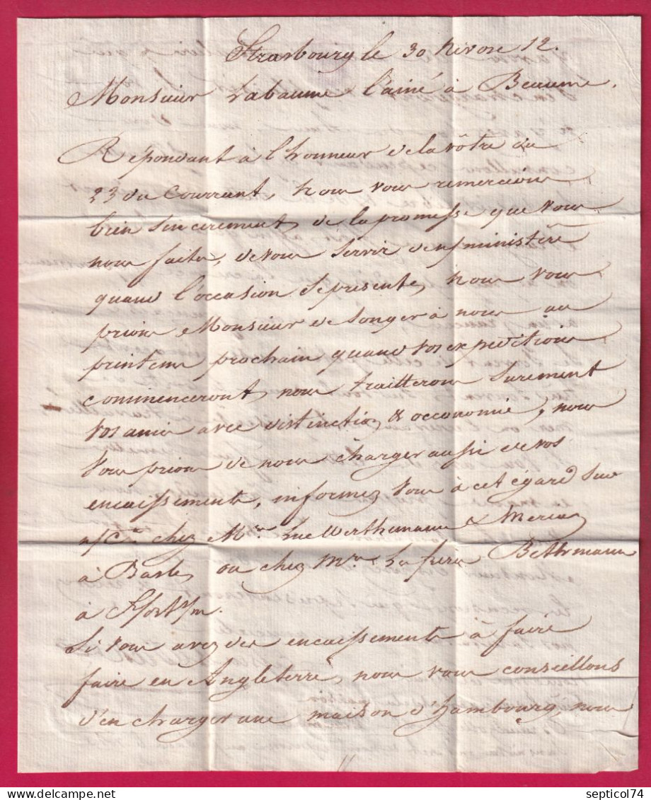 DEBOURSE DE BAUMES LES DAMES DOUBS BONNE POUR BEAUNE 1804 LN°3 INDICE 17 LETTRE - 1801-1848: Précurseurs XIX